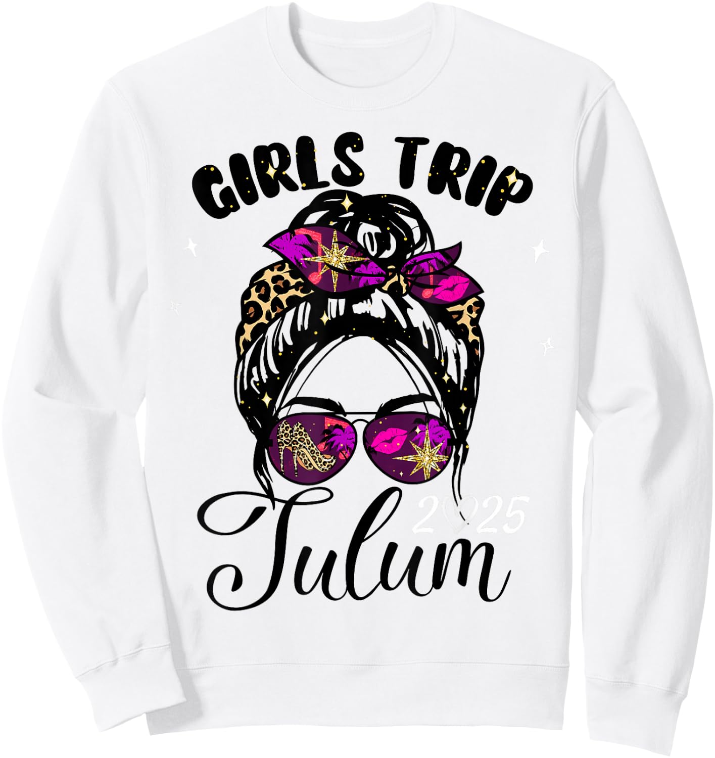 Girls Trip Tulum 2025 Vacation Weekend Birthday Squad Sweatshirt - Sweatshirt | White