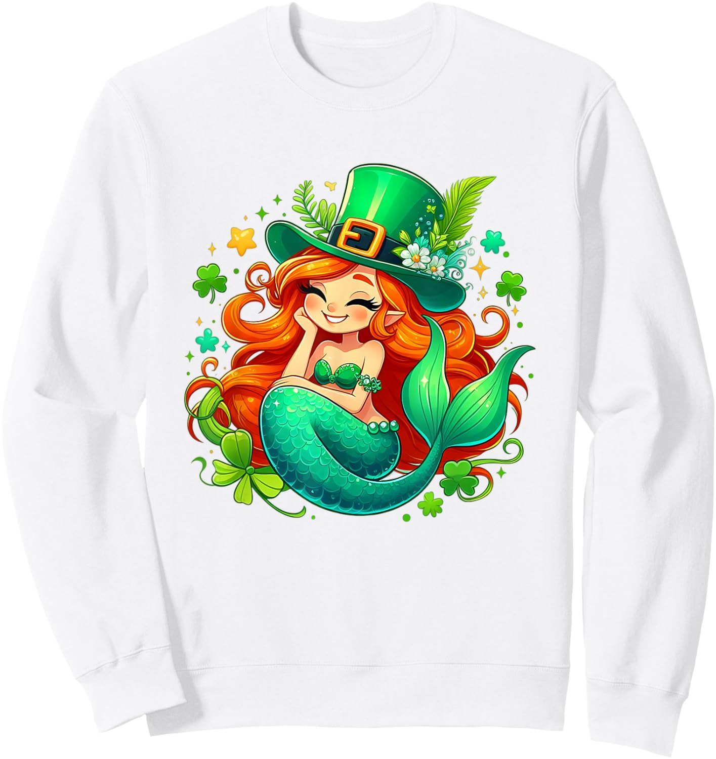 St. Patrick's Mermaid Sweatshirt - Sweatshirt | White