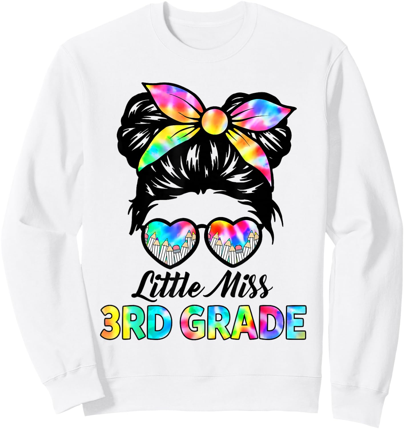 Little Miss 3rd Grade Back To School Third Grade Girls Kids Sweatshirt - Sweatshirt | White