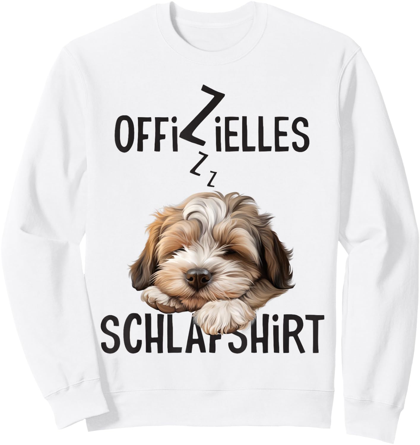 Official Sleep Shirt with Dog Funny Lion Dog Motif , White Sweatshirt - Sweatshirt | White