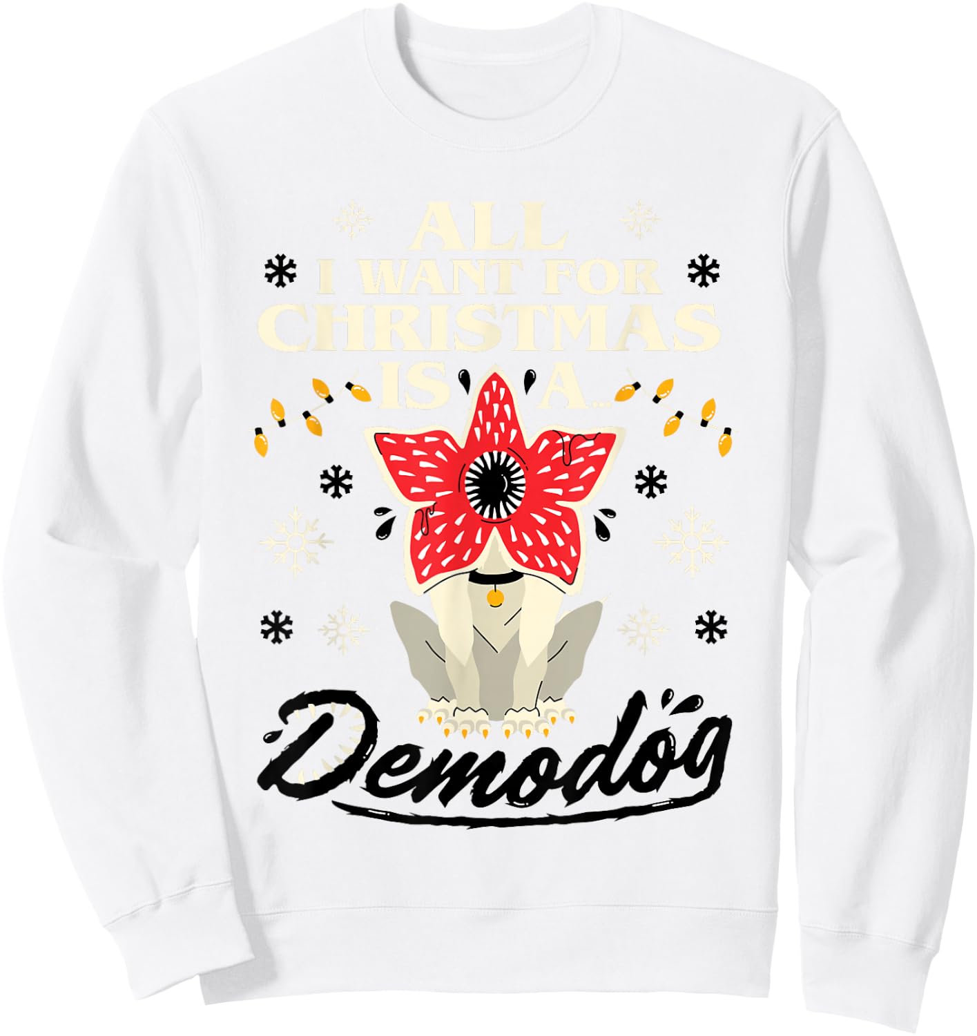Stranger Things Demodog Christmas , red Sweatshirt - Sweatshirt | White
