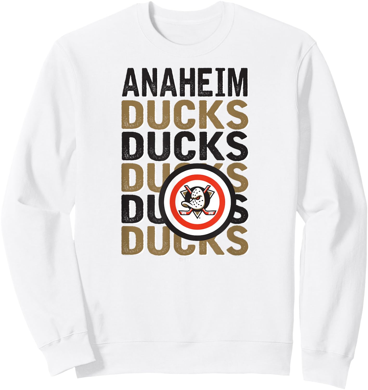 Anaheim Ducks Repeat Orange Officially Licensed Sweatshirt - Sweatshirt | White
