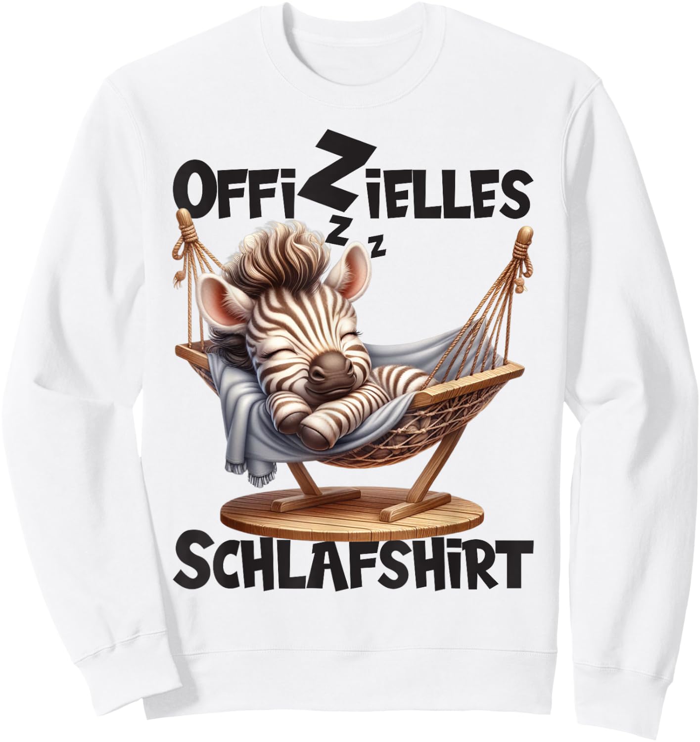 Langschläfer Geschenkidee Spruch Herren Damen Offizielles Schlafshirt Zebra Mit Tier Lustig Tiermotiv Sweatshirt - Sweatshirt | White