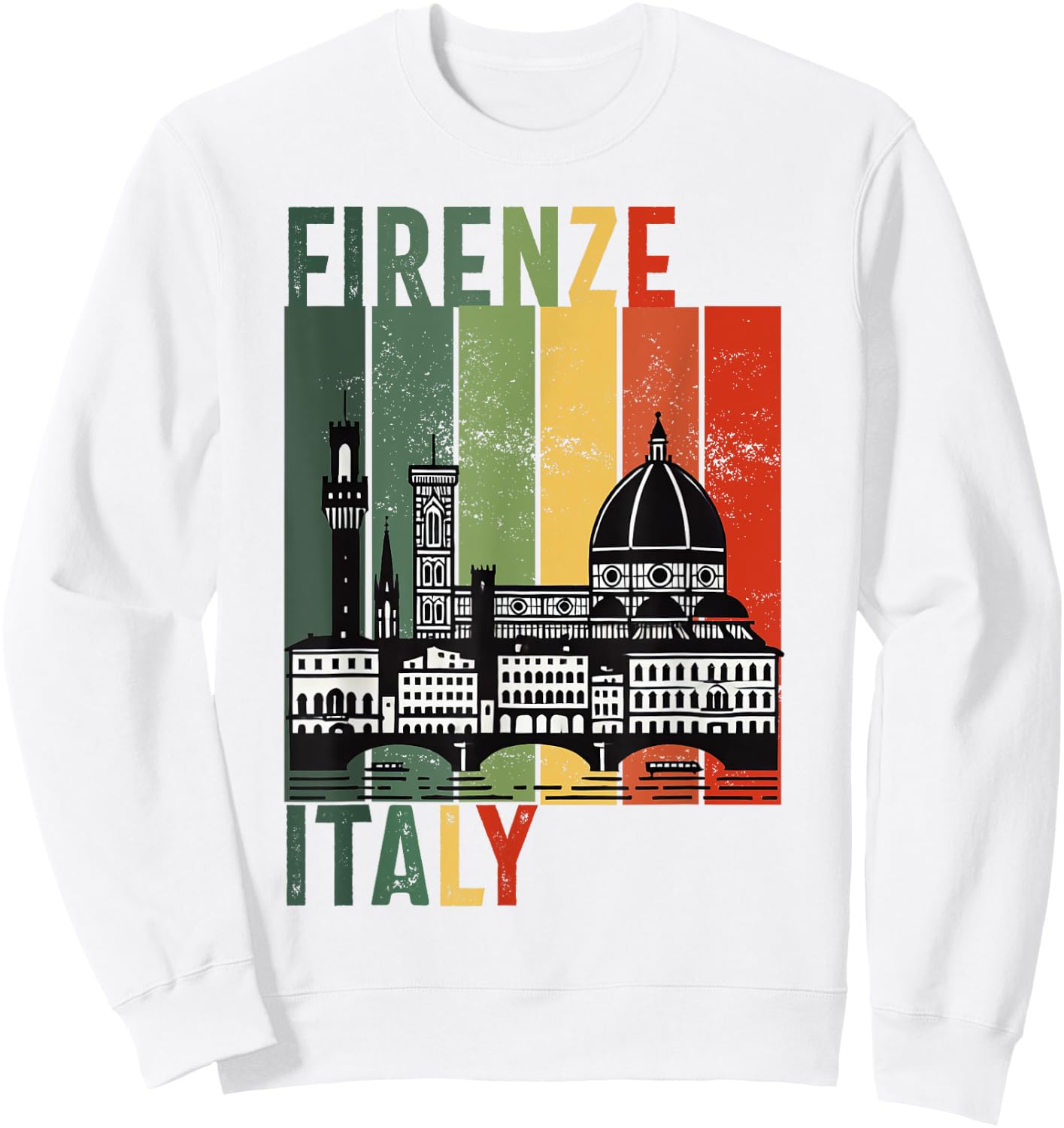 Souvenirs From Firenze Italy With Italian Vintage Florence Sweatshirt - Sweatshirt | White