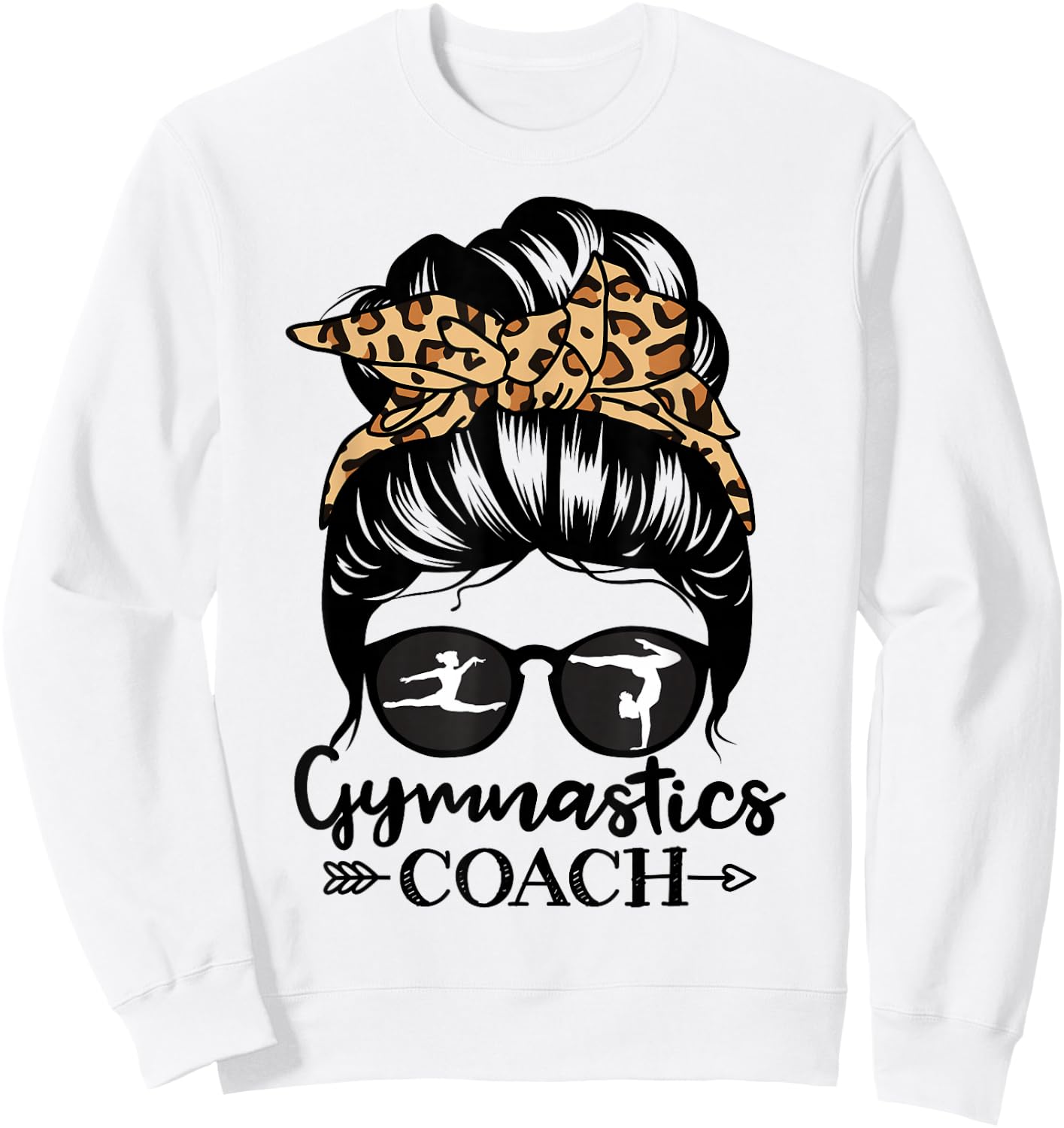 Gymnastics Coach Messy Bun Hair Funny Gymnast Coach Sweatshirt - Sweatshirt | White