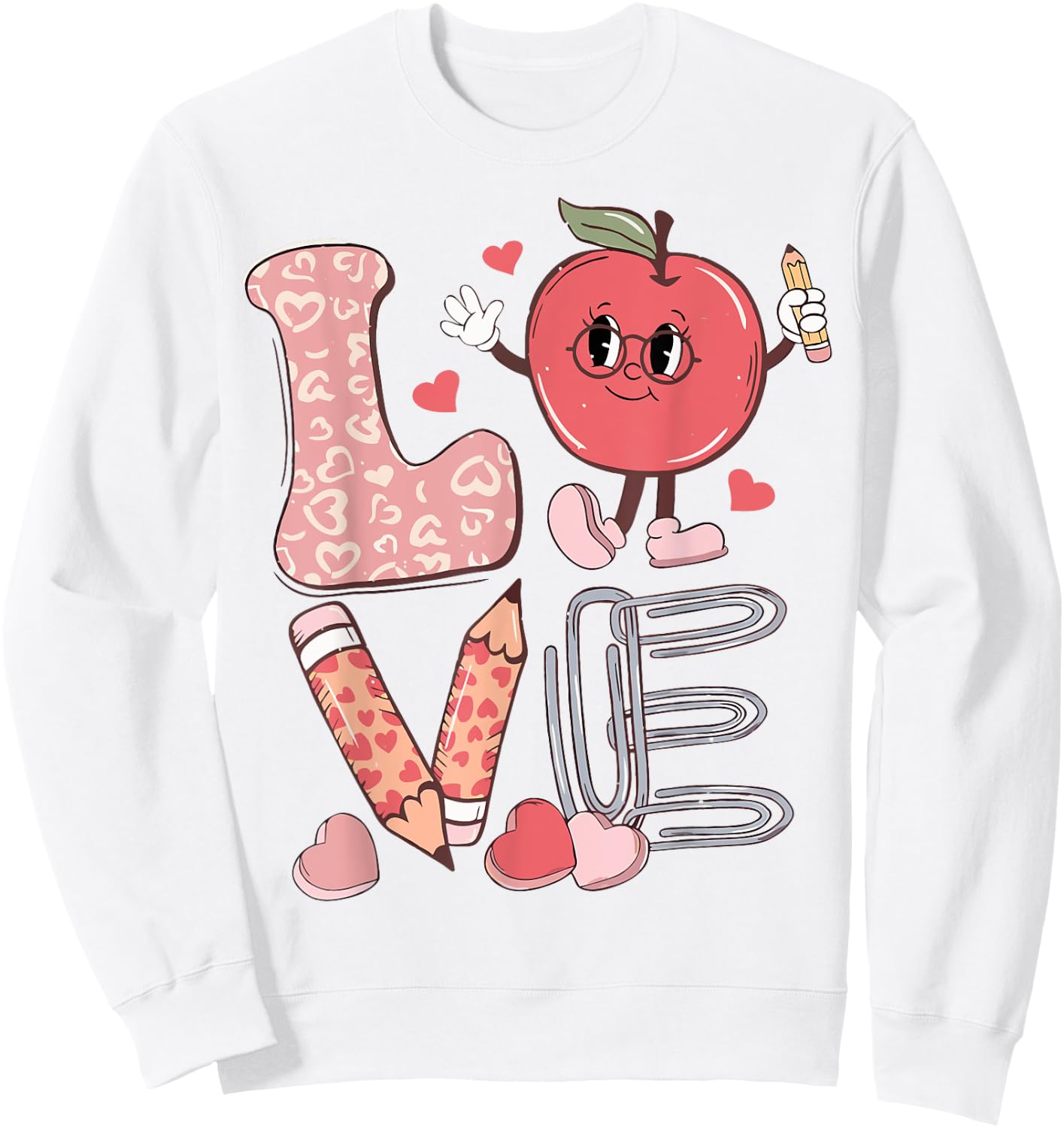 Funny Teacher Valentine's Day Teaching Students Sweatshirt - Sweatshirt | White
