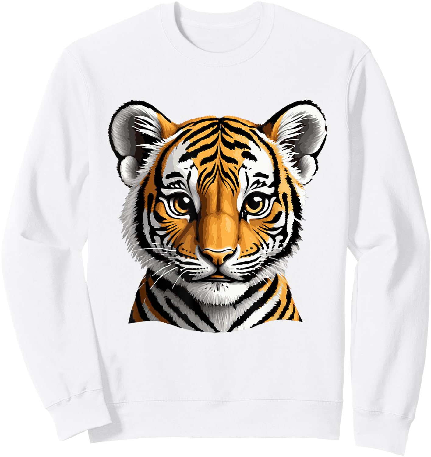 Cute Tiger Jungle Animals Cuddle Kids Pets Sweatshirt - Sweatshirt | White
