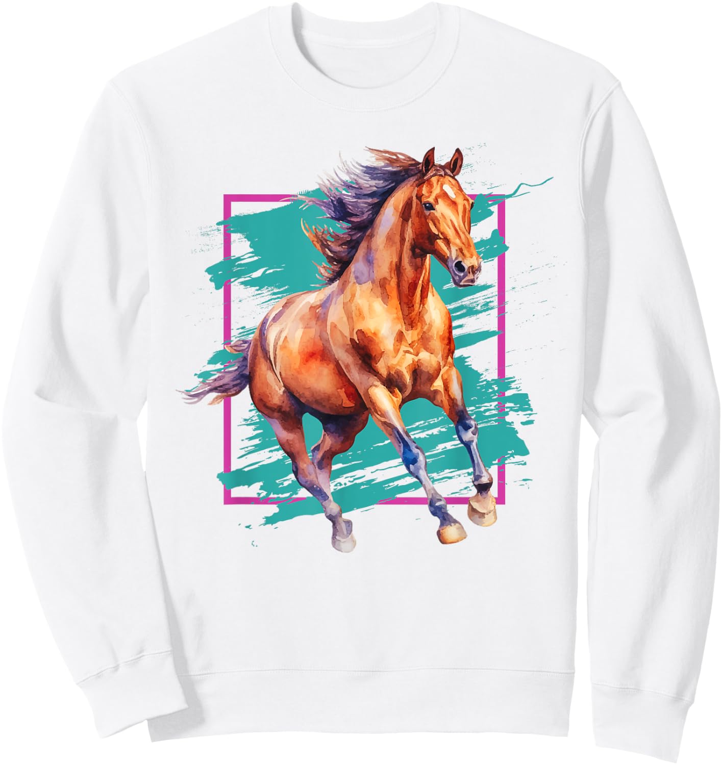 Horse Vintage y2k 90s Aesthetic Retro 2000s Sweatshirt - Sweatshirt | White