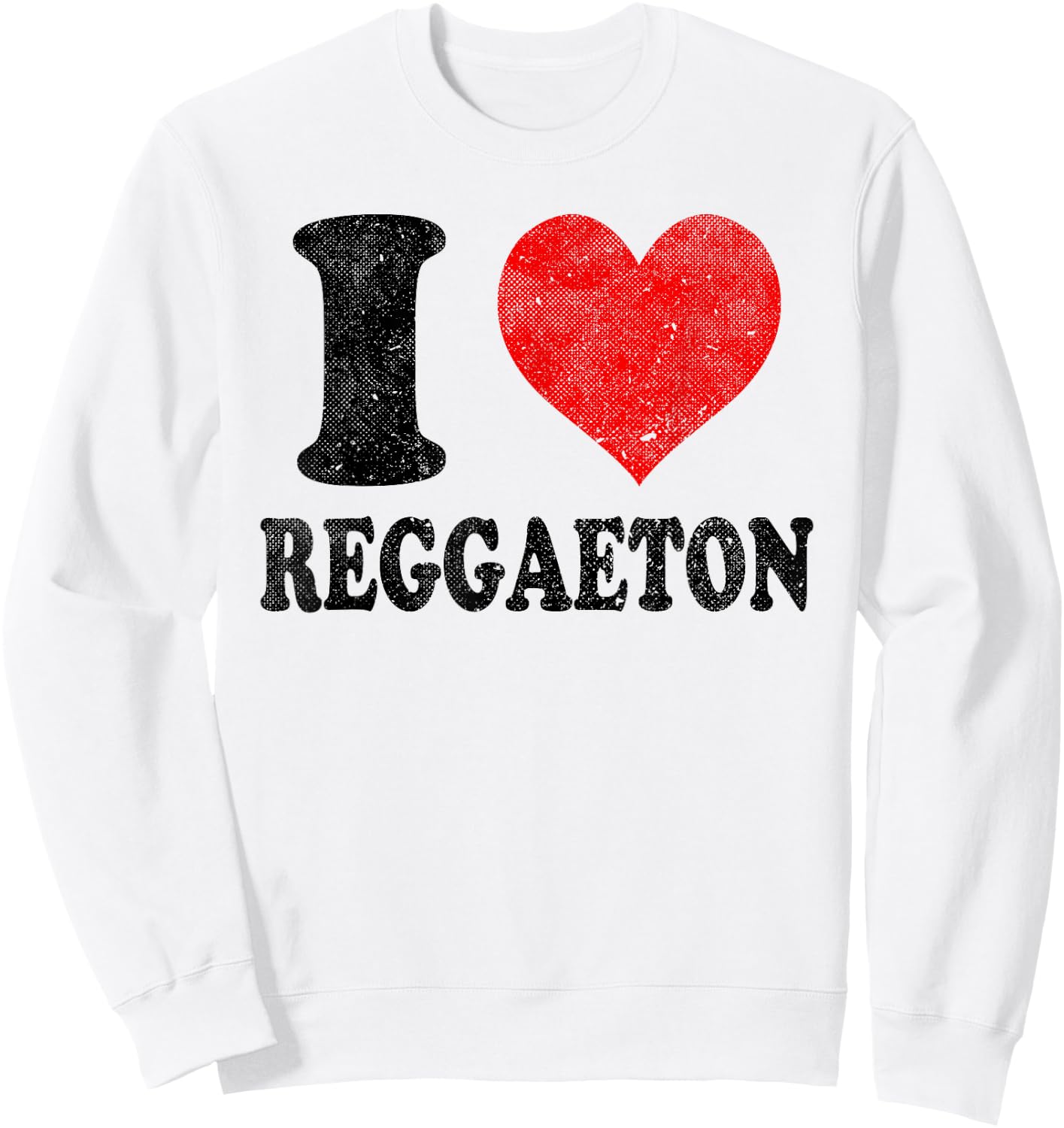 I Love Reggaeton Music Vintage Sweatshirt - Sweatshirt | White