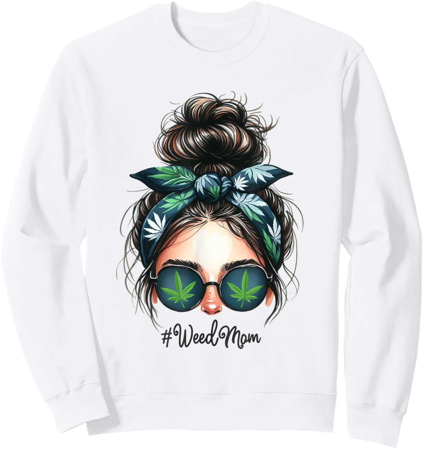 Classy Mom Life Leopard Weed Mom Marijuana Ganja Love 420 Sweatshirt - Sweatshirt | White