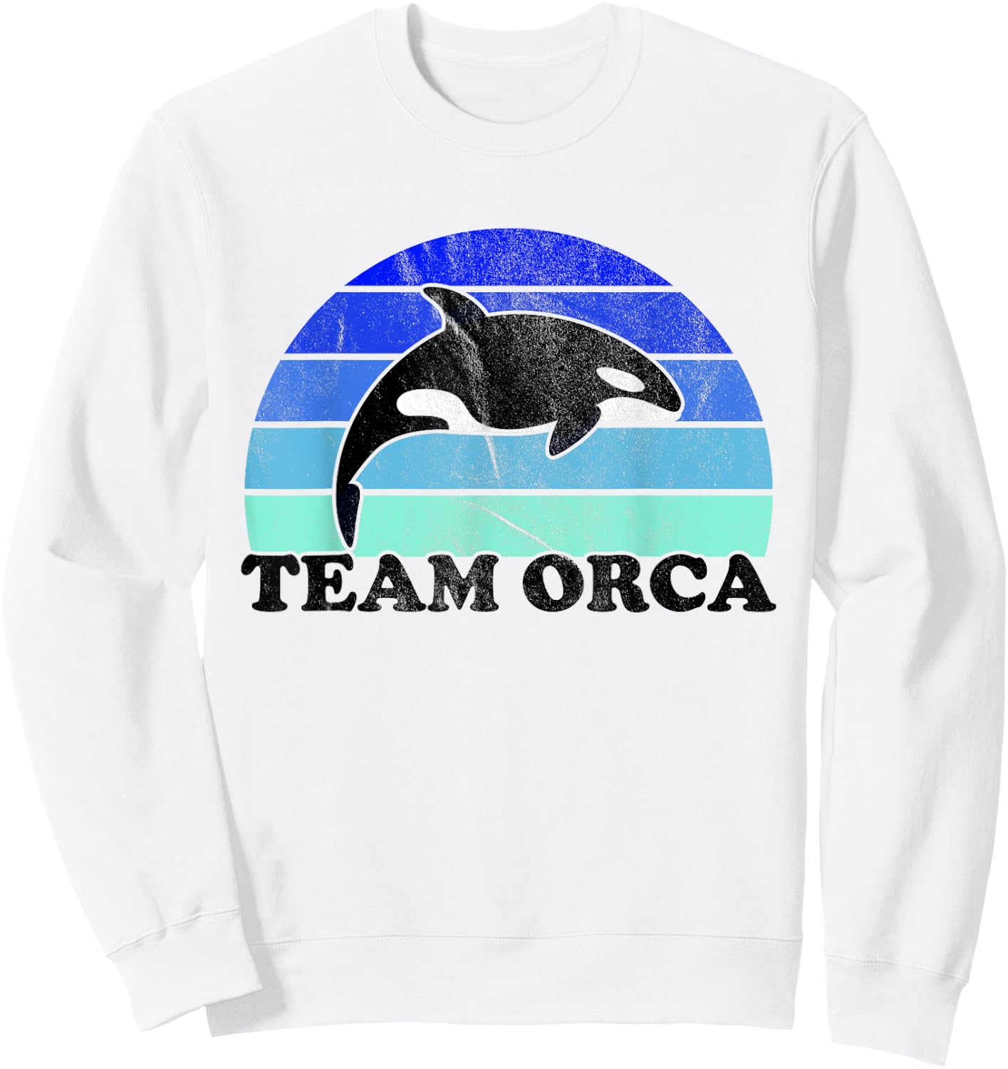 Team Orca - Whale Orcas Sea Ocean Retro Sunset Sweatshirt - Sweatshirt | White