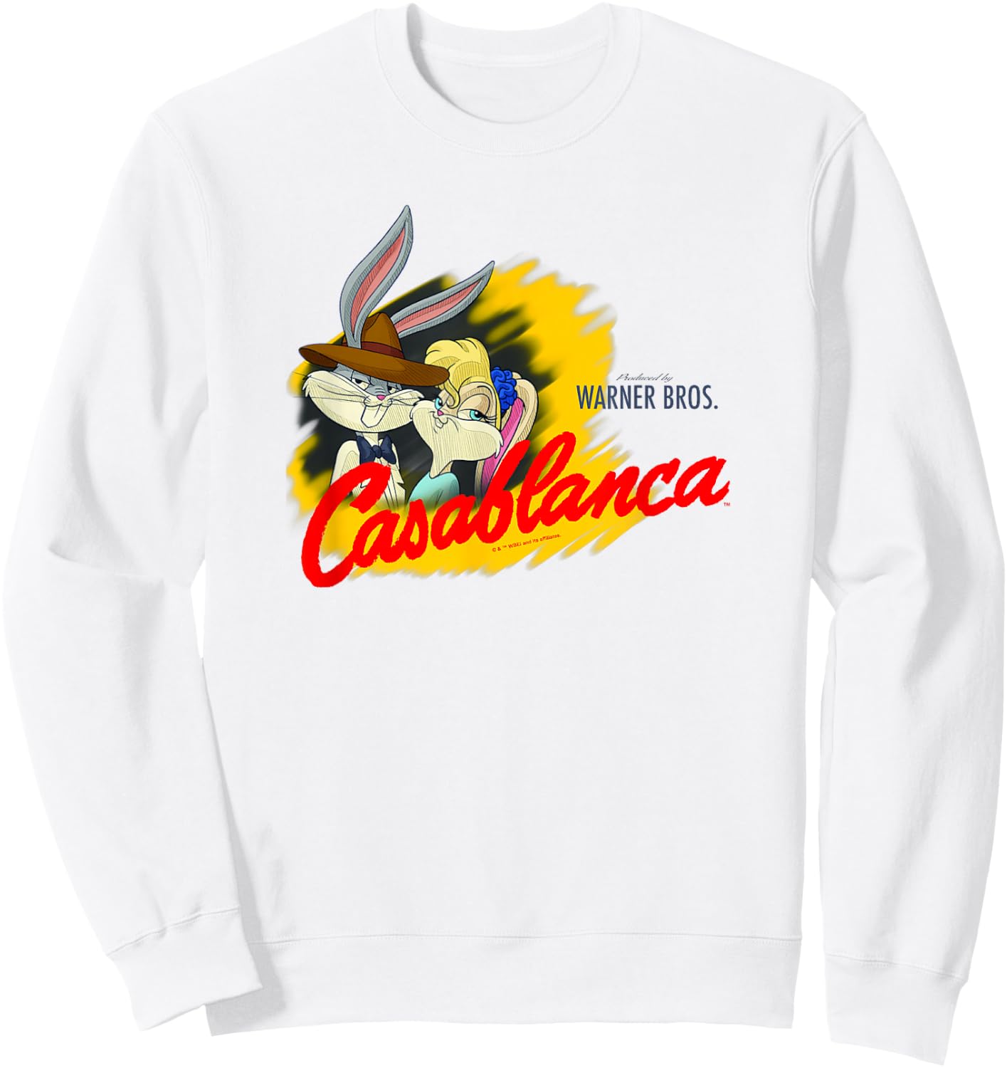 WB 100 Looney Tunes Classic Casablanca Special Movie Poster Sweatshirt - Sweatshirt | White