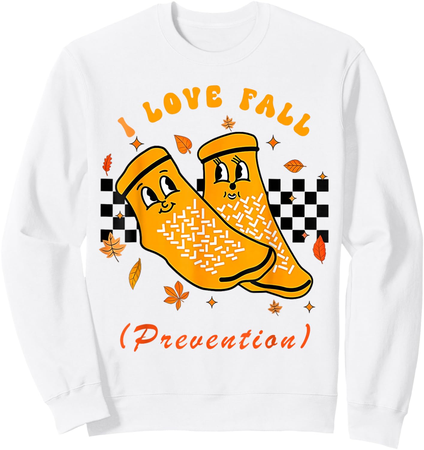 I Love Fall Prevention Fall Physical Therapy Sweatshirt - Sweatshirt | White