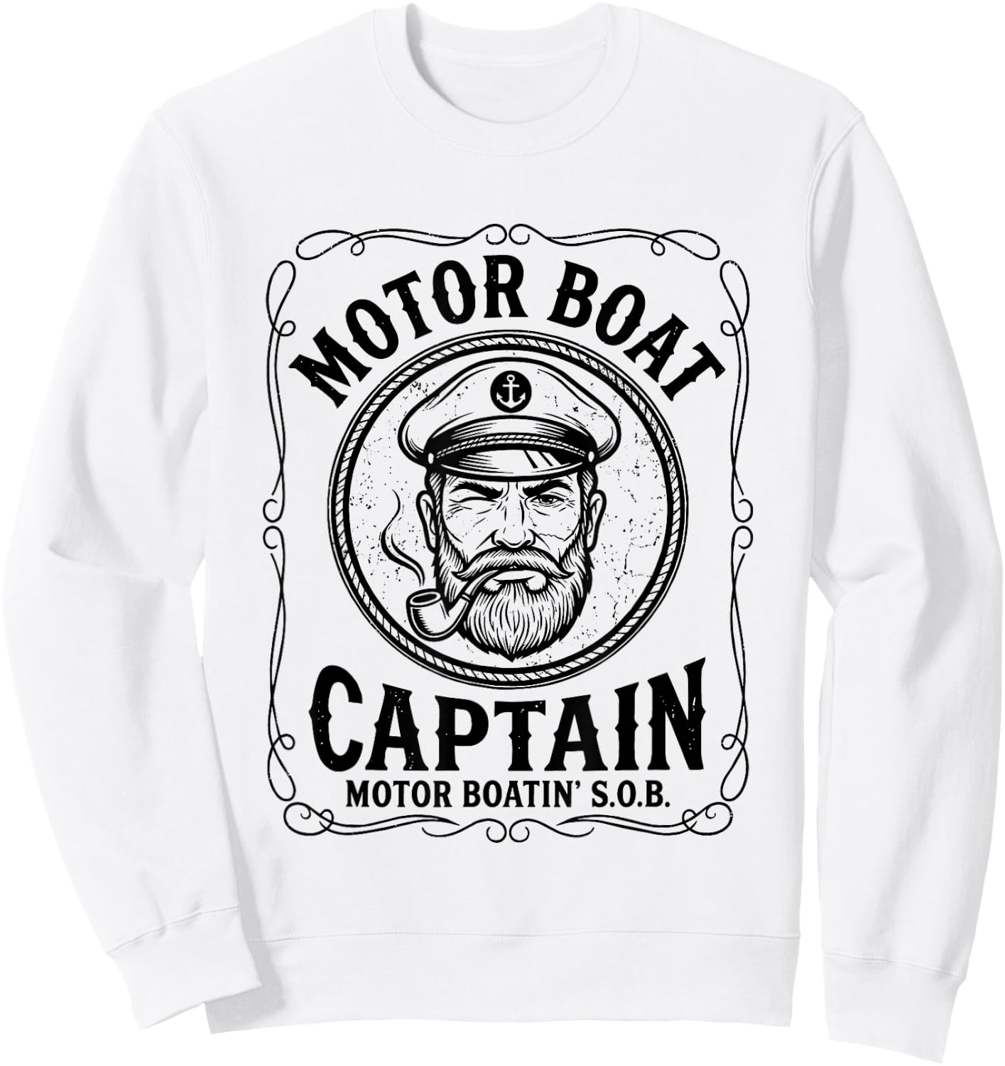 Motor Boat Captain - Funny Boating Sailing Pontoon Boat Sweatshirt - Sweatshirt | White