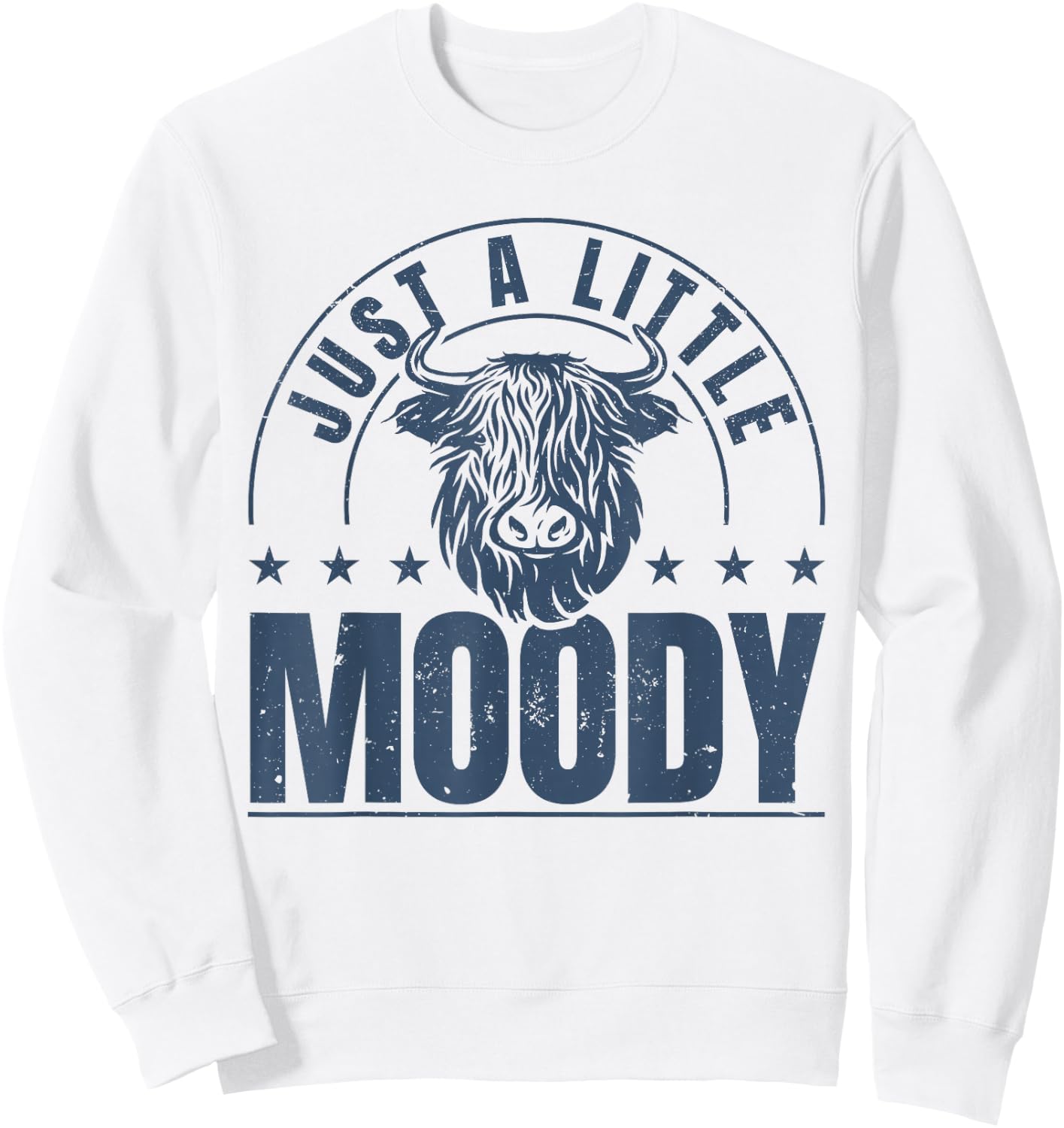 Scottish Highland Cow Just A Little Moody Highland Cows Sweatshirt - Sweatshirt | White