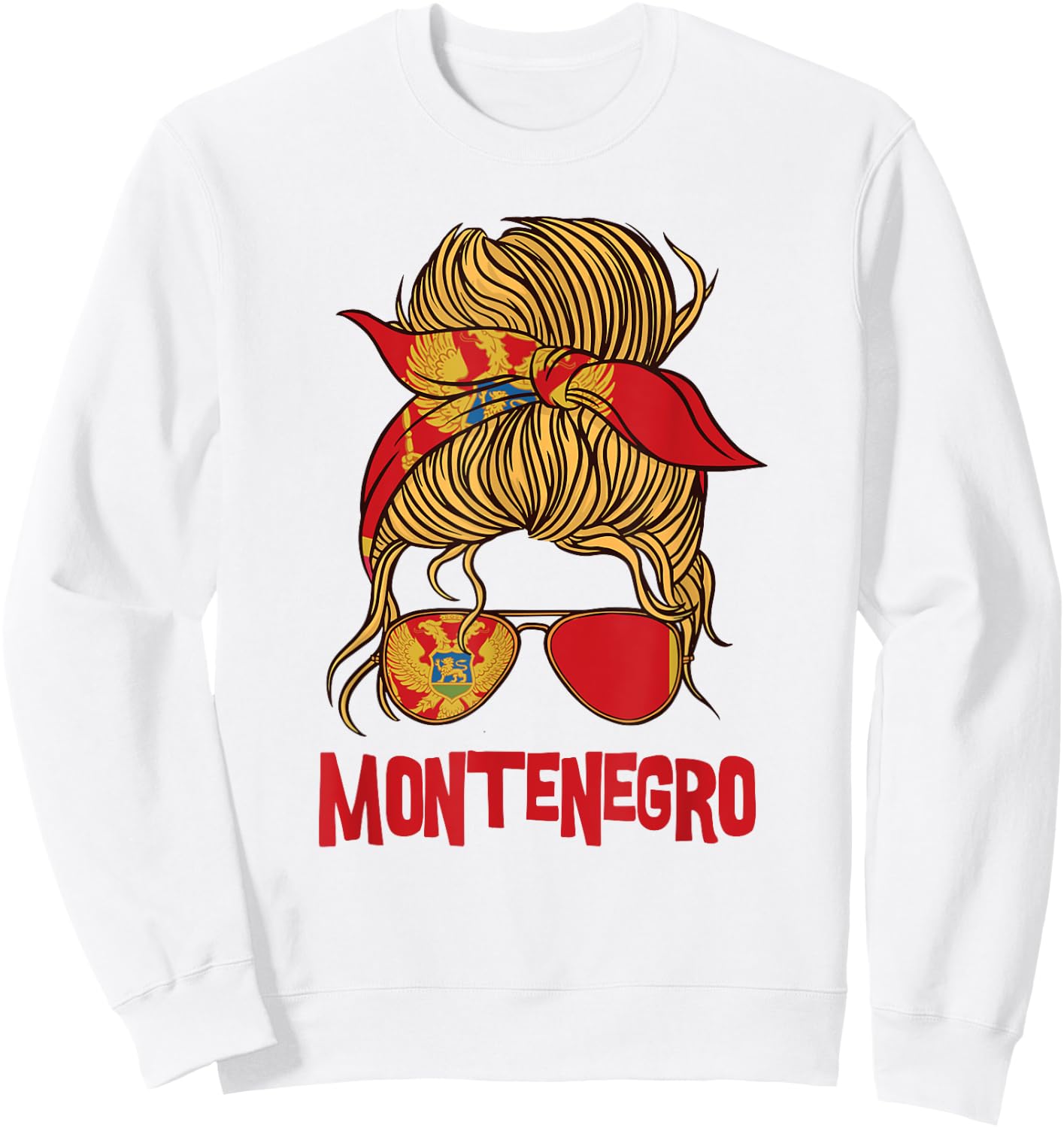 Montenegro für Mädchen Montenegrinische Flagge für Frauen Montenegro Sweatshirt - Sweatshirt | White