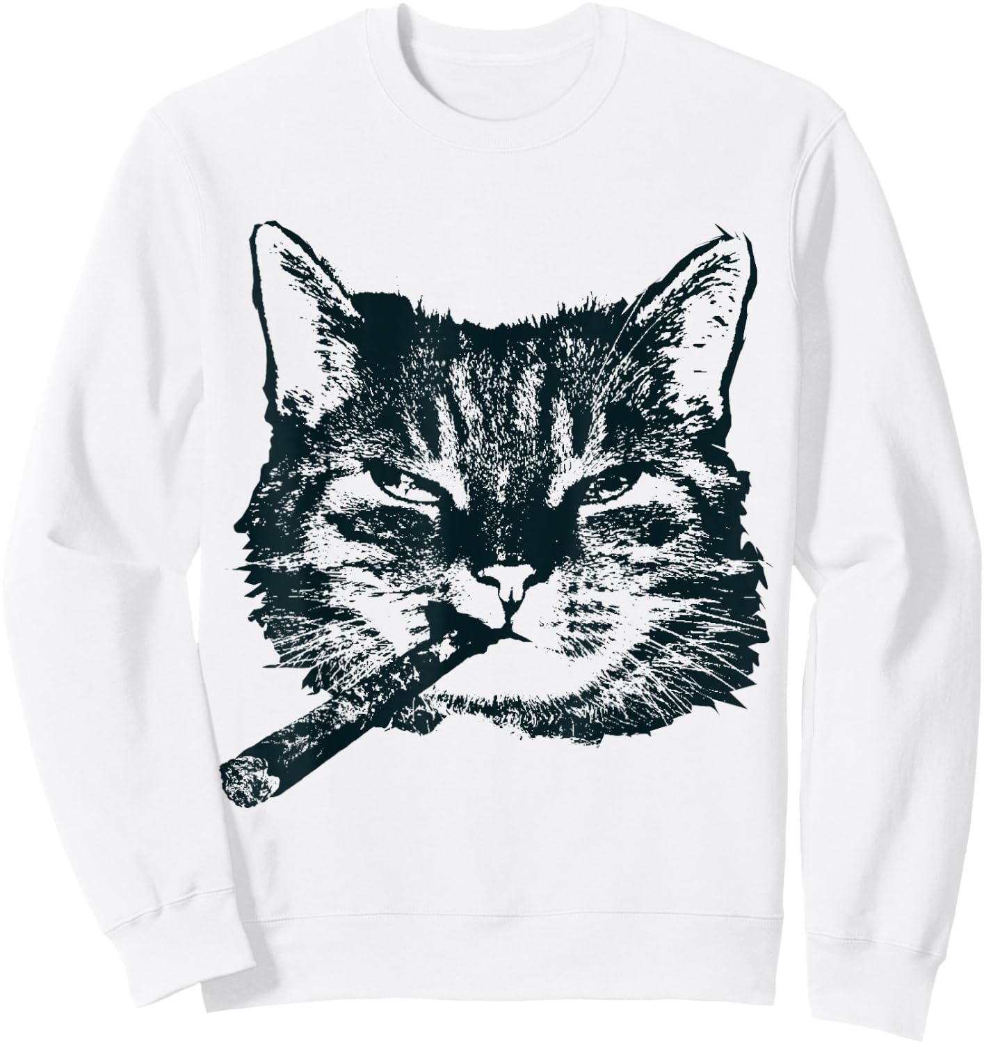 CIGAR SMOKING Cat Retro Aficionado Cigar Smoker Gift Men Women Sweatshirt - Sweatshirt | White