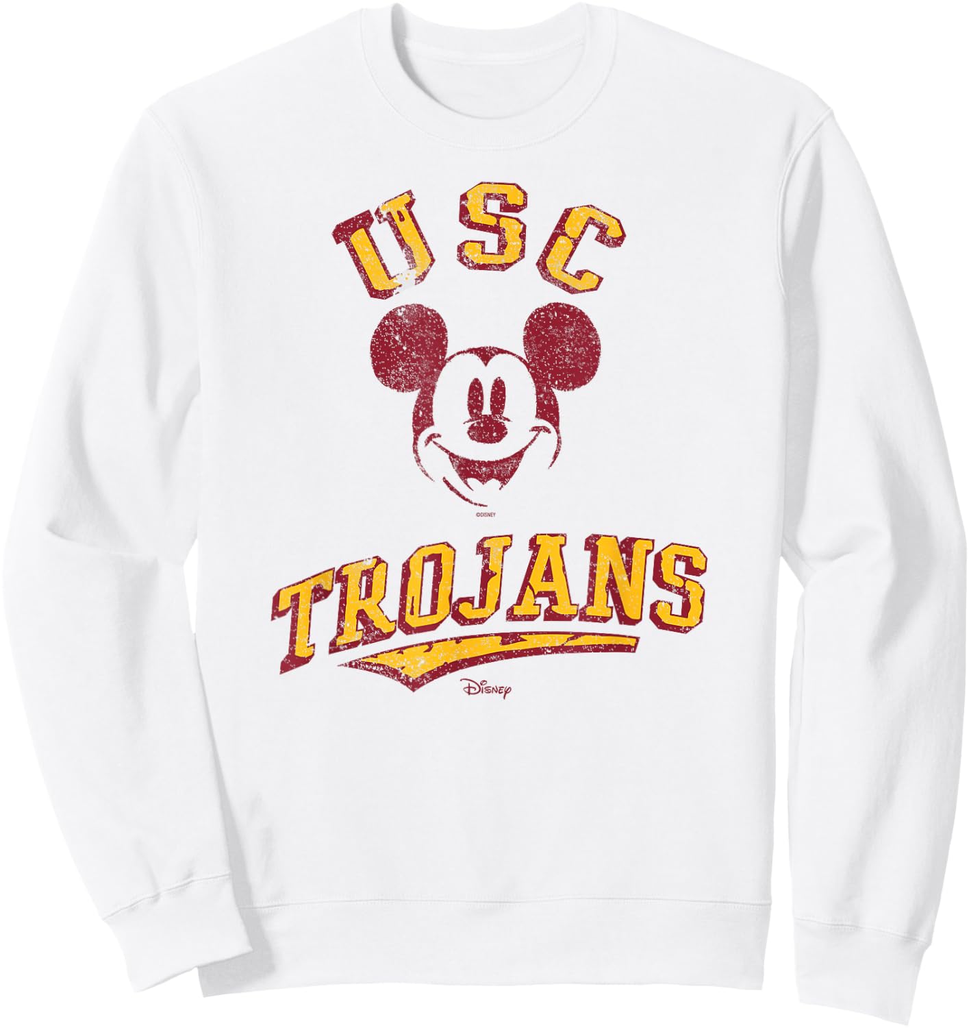 USC Trojans Mickey Mouse Retro White Officially Licensed Sweatshirt - Sweatshirt | White