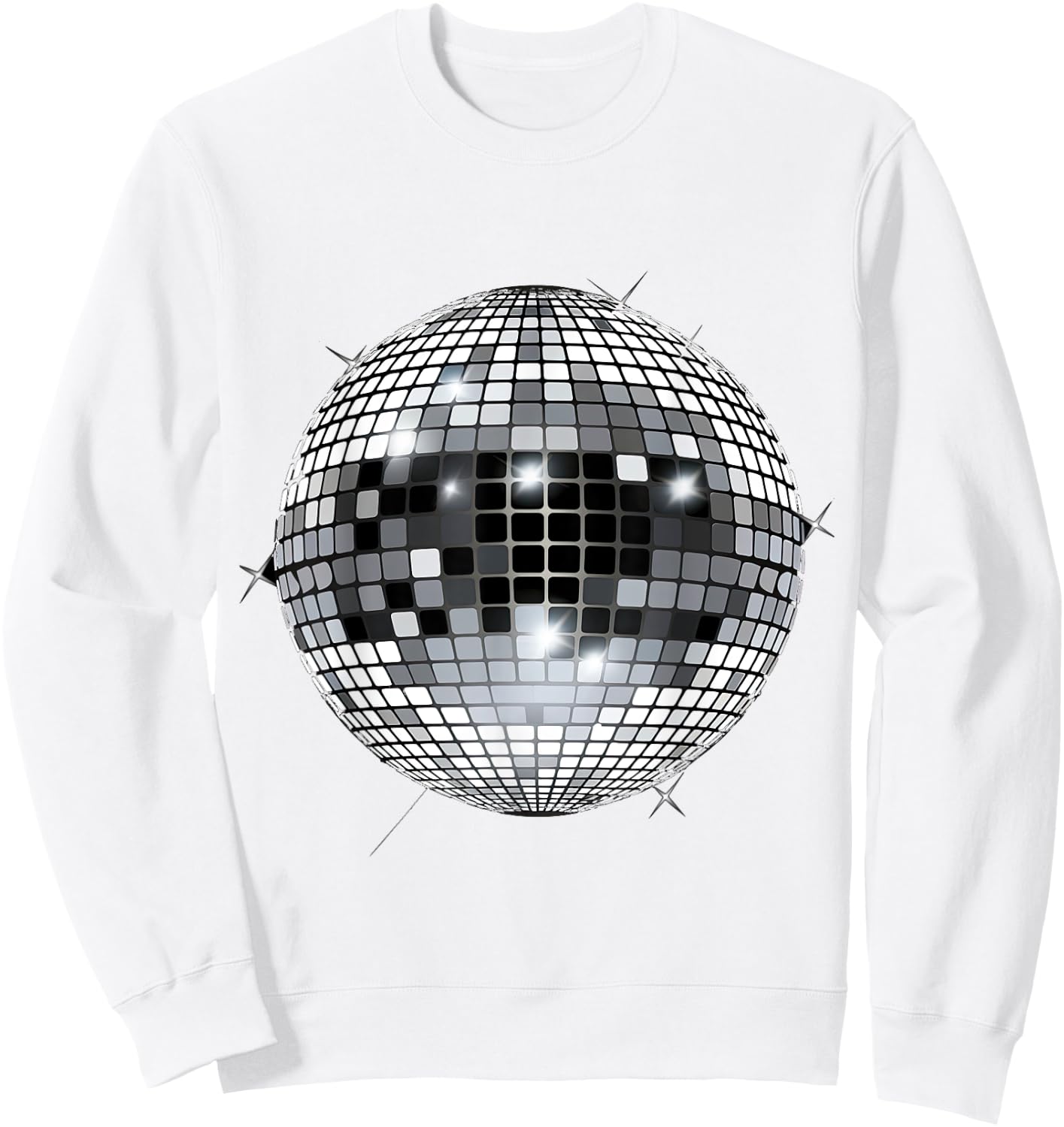 Discoball Vintage Retro House Disco Ball Cool Party , White Sweatshirt - Sweatshirt | White