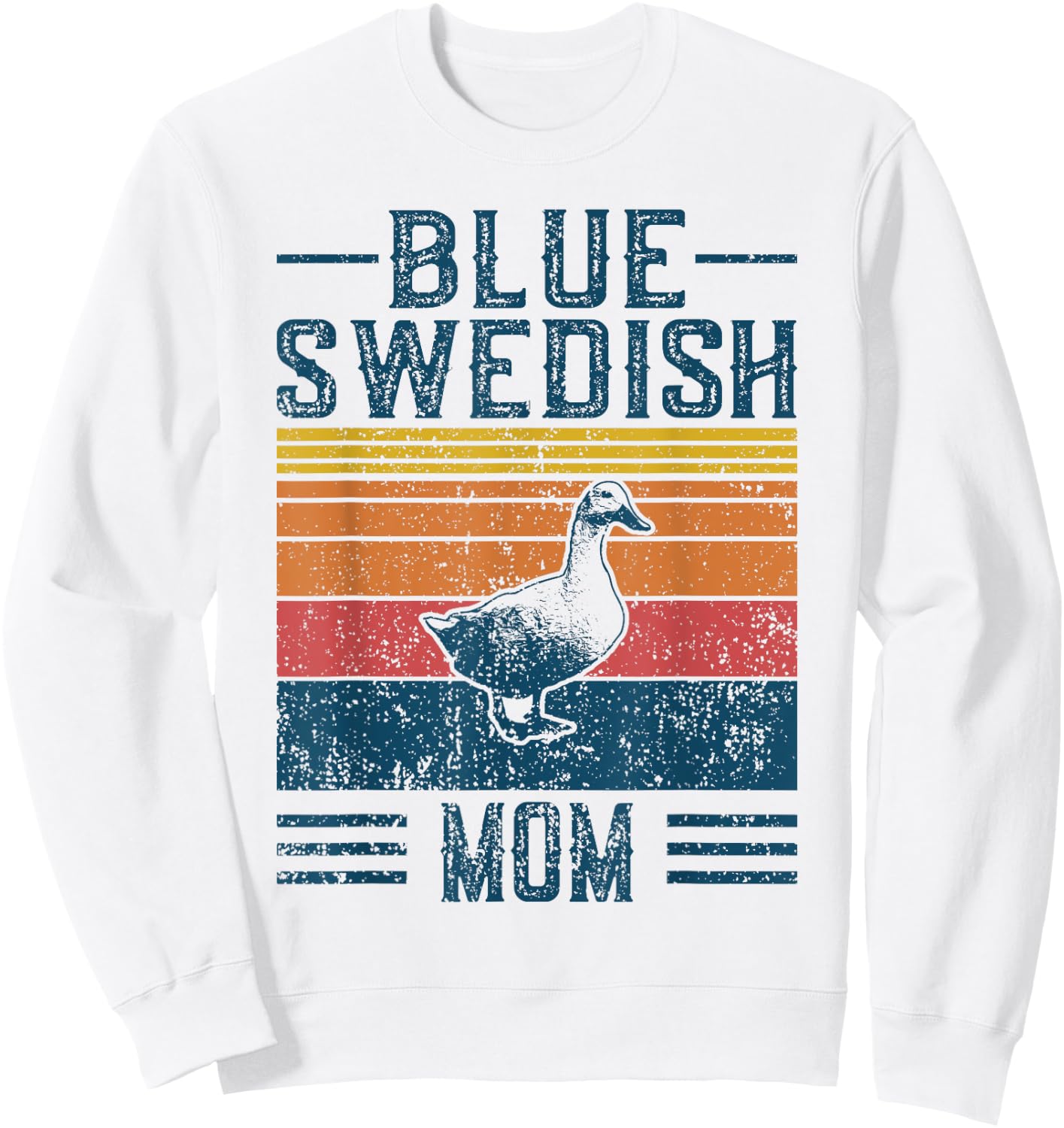 Best Duck Mom Women - Vintage Blue Swedish Sweatshirt - Sweatshirt | White