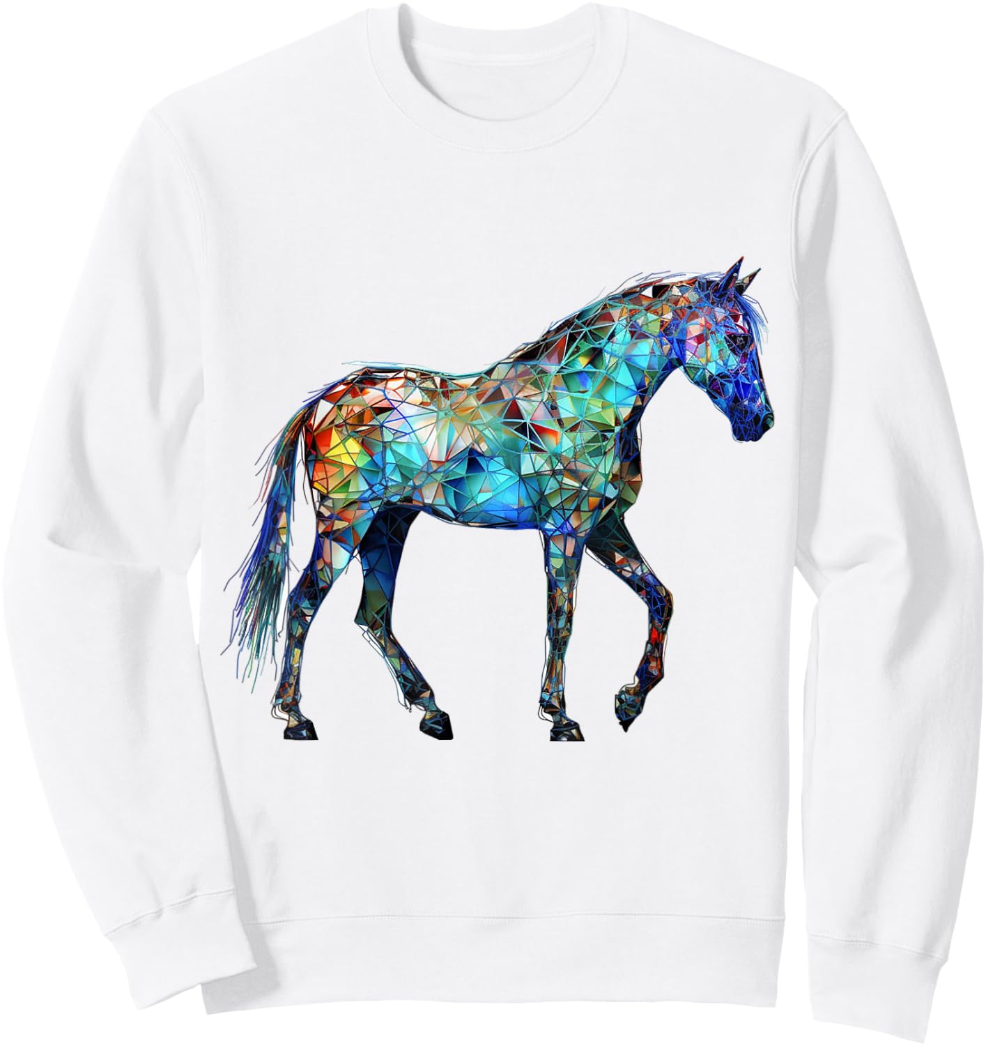 Pferde Artwork Bunte Tier Pferd Sweatshirt - Sweatshirt | White