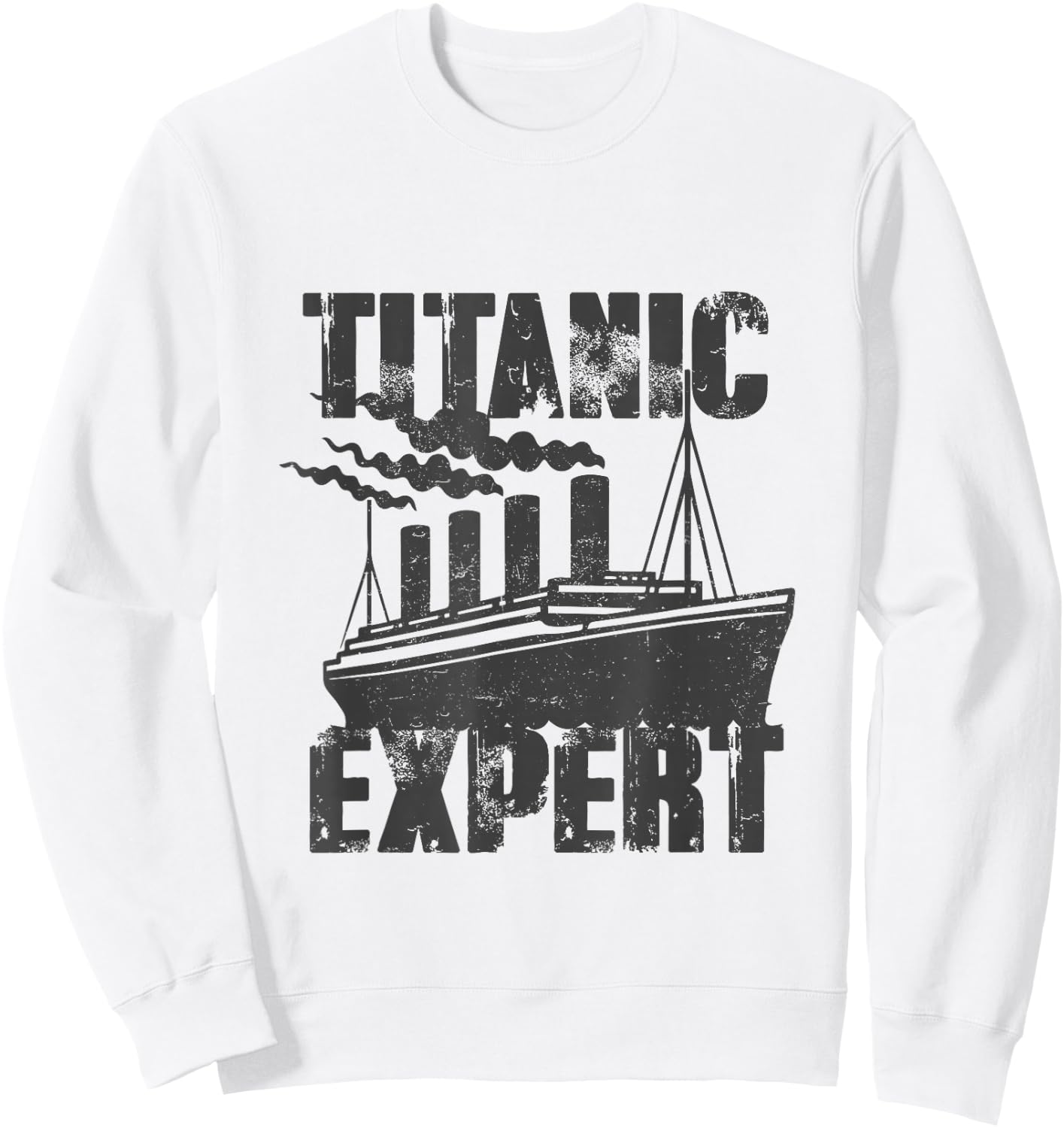 Titanic Expert Girl Boy Titanic Design for Boys and Girls , grey, S Sweatshirt - Sweatshirt | White