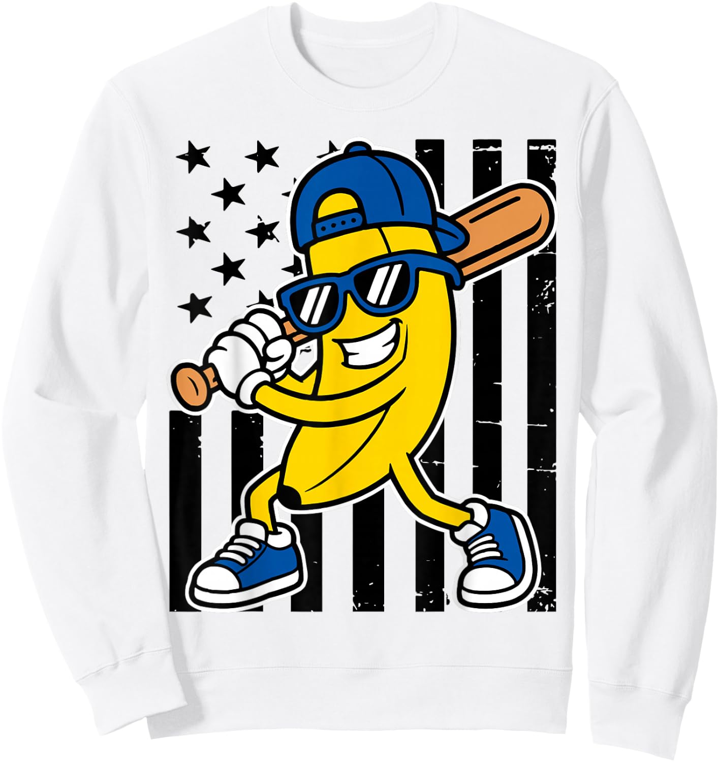 Banana Funny Cartoon Kids Youth Boys Girls Sweatshirt - Sweatshirt | White