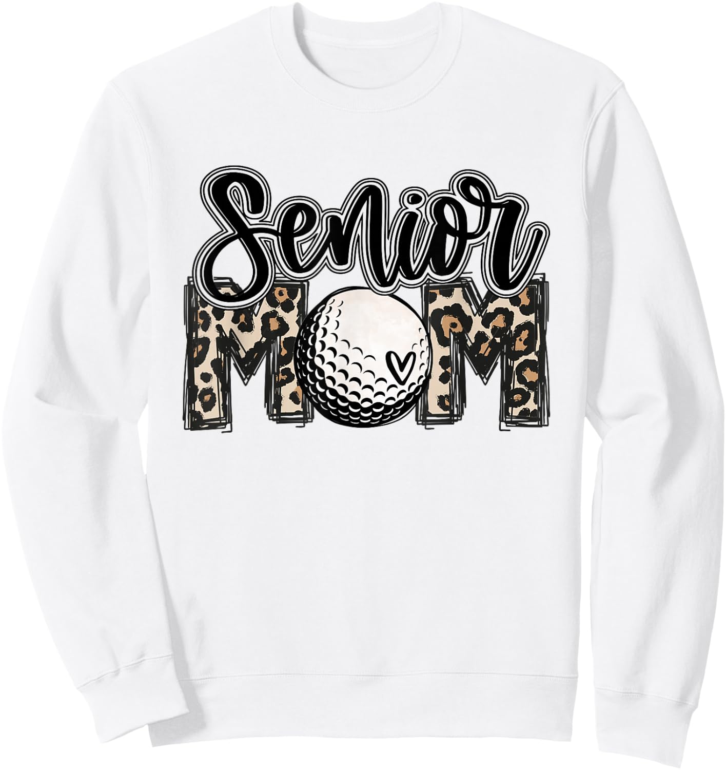 Senior Golf Mom 2026 Leopard Mama Golfing Lover Golf Player Sweatshirt - Sweatshirt | White