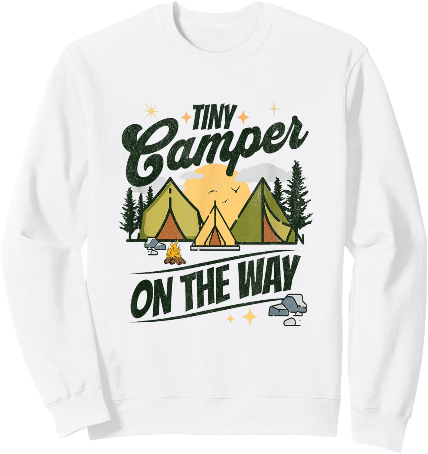 Tiny Camper On The Way camping lover pregnancy announcement Sweatshirt - Sweatshirt | White