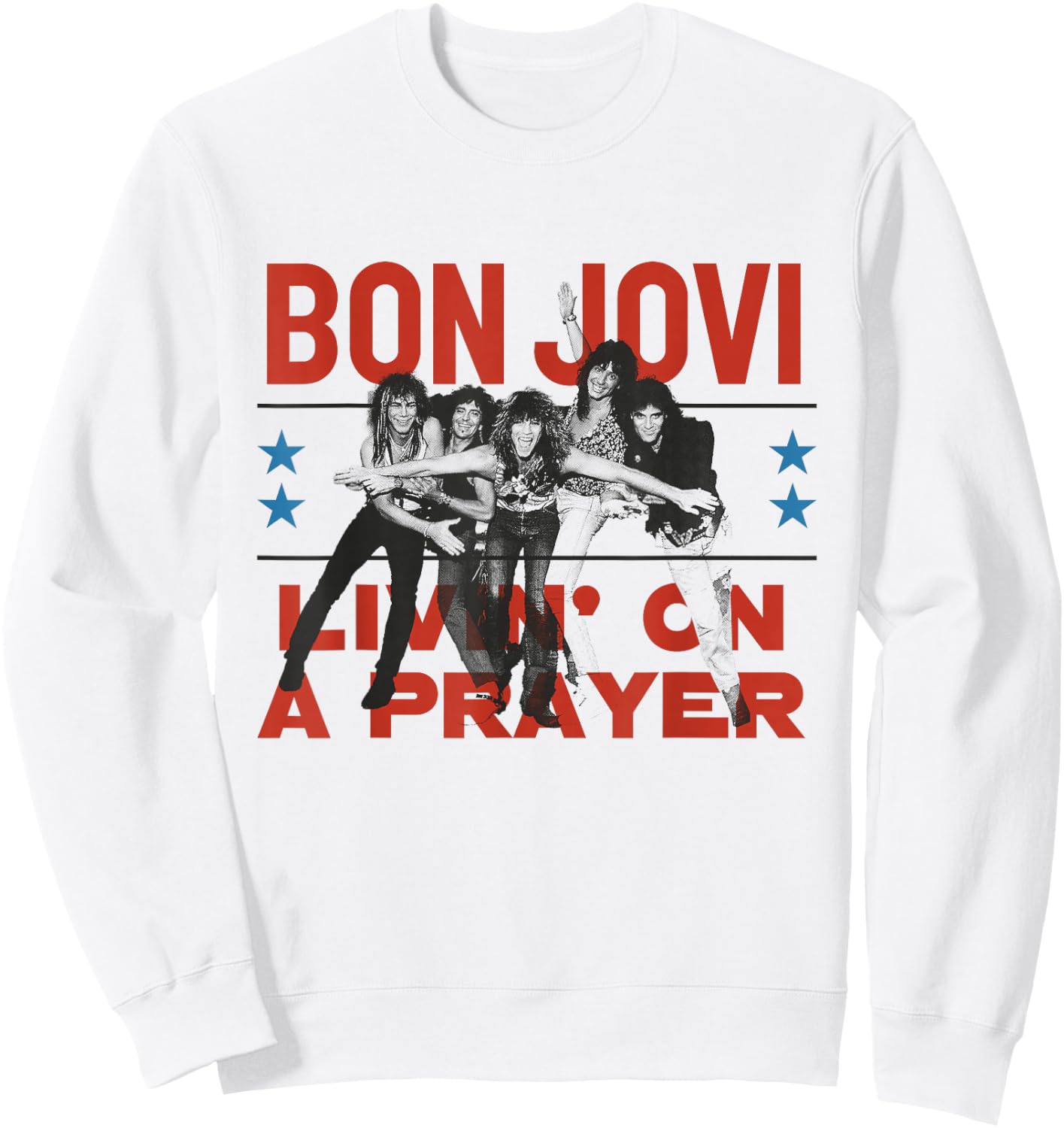 Official Bon Jovi Livin' On A Prayer , white, S Sweatshirt - Sweatshirt | White