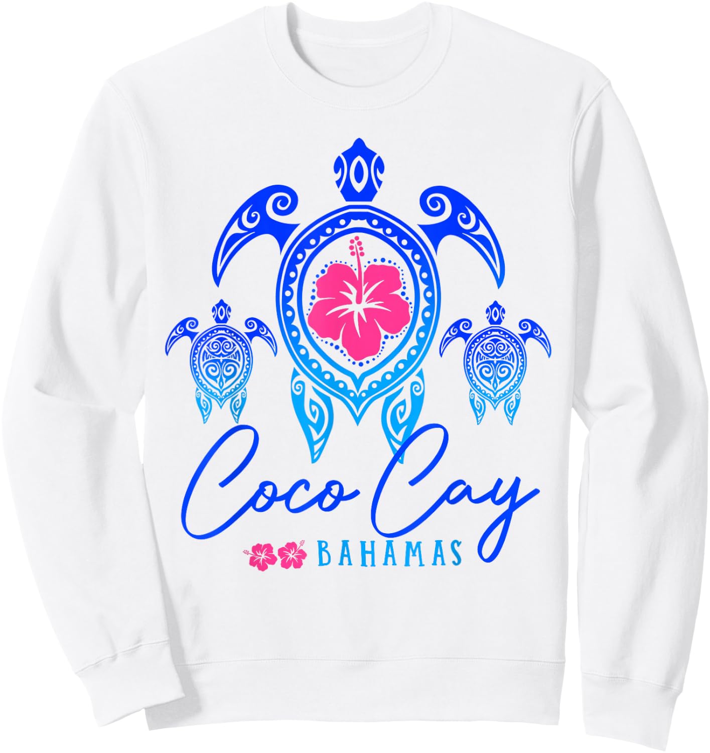 Coco Cay Bahamas Sea Turtle Bahamas Beach Vacation Sweatshirt - Sweatshirt | White