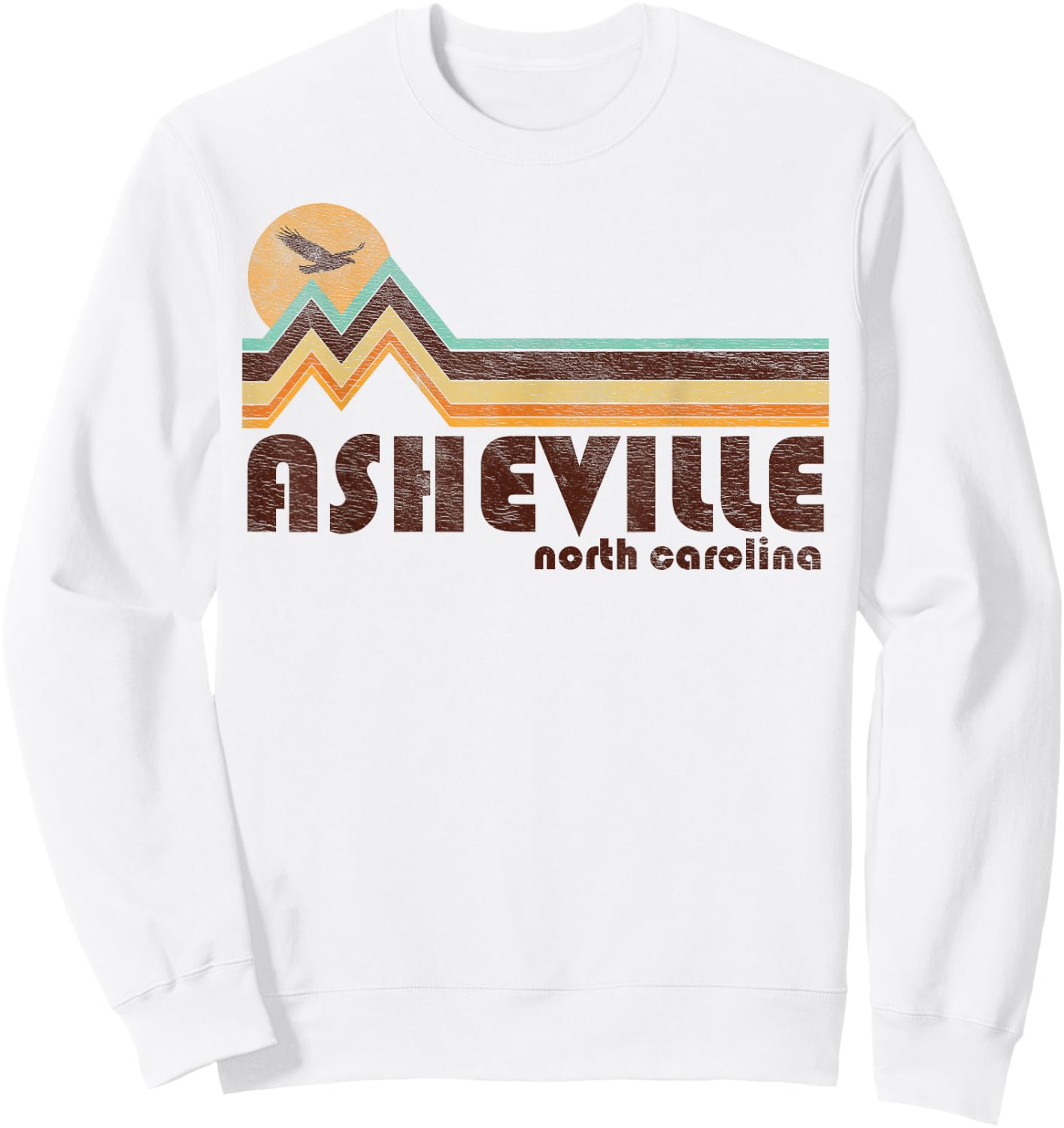 Asheville North Carolina NC - 70s 80s Retro Style Vintage Sweatshirt - Sweatshirt | White