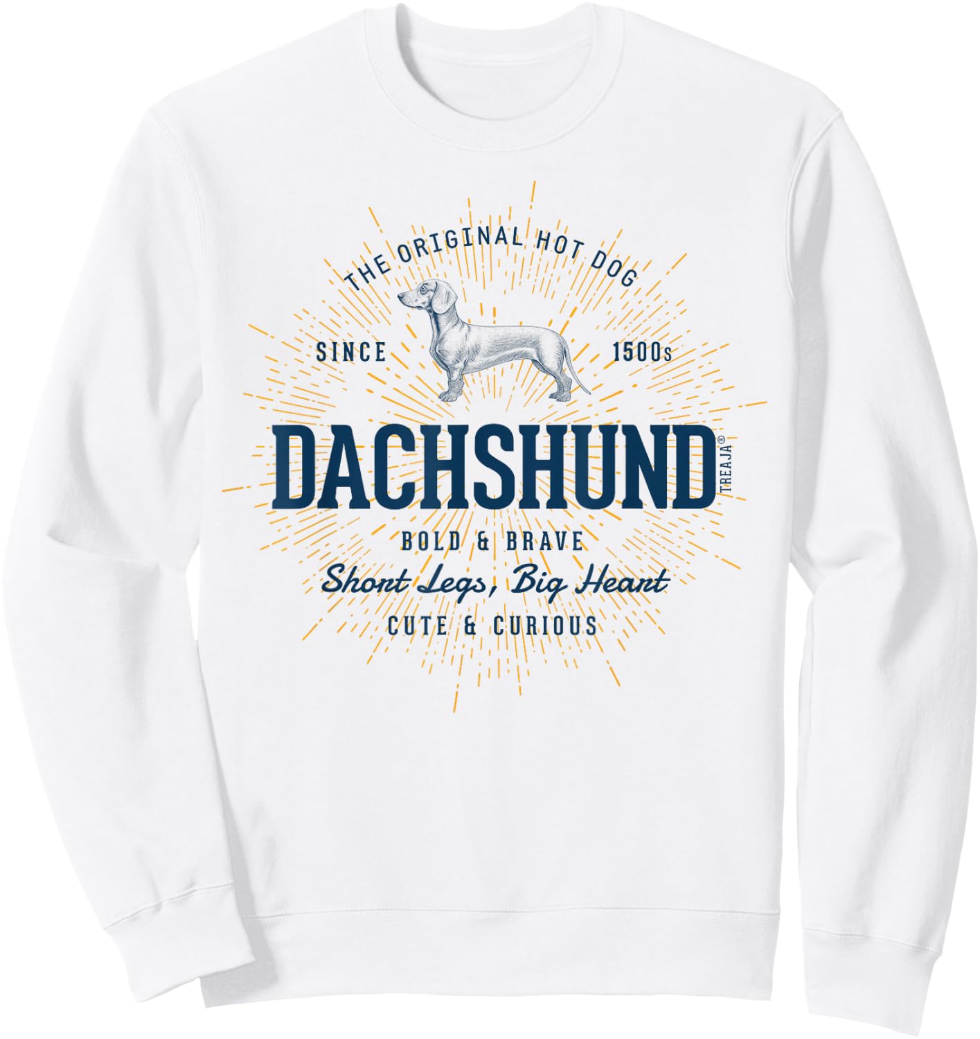 Retro Styled Dachshund Vintage Sweatshirt - Sweatshirt | White