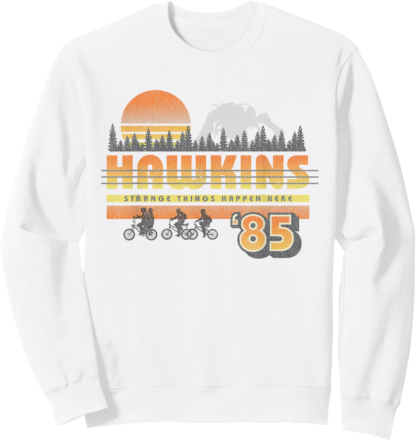 Stranger Things Hawkins Retro 85 , white, S Sweatshirt - Sweatshirt | White