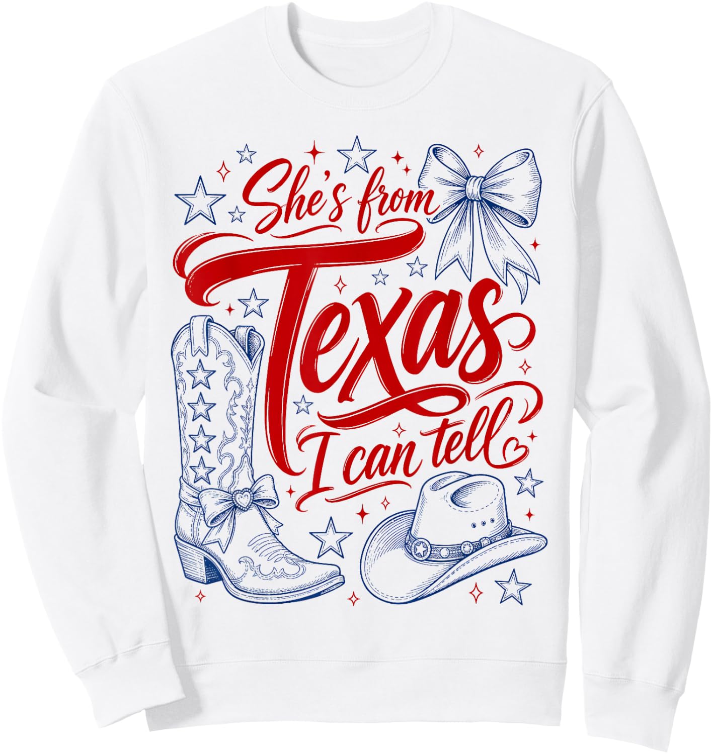 She's from Texas I Can Tell Retro Southern Cowgirl Girl Sweatshirt - Sweatshirt | White