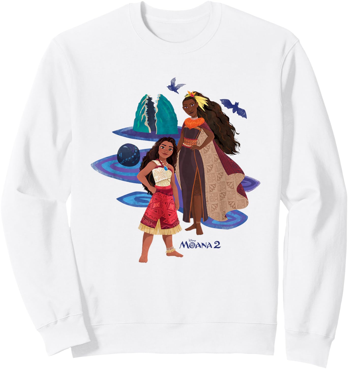 Disney Moana 2 Matangi Mysterious Oceania Group Shot , white, S Sweatshirt - Sweatshirt | White