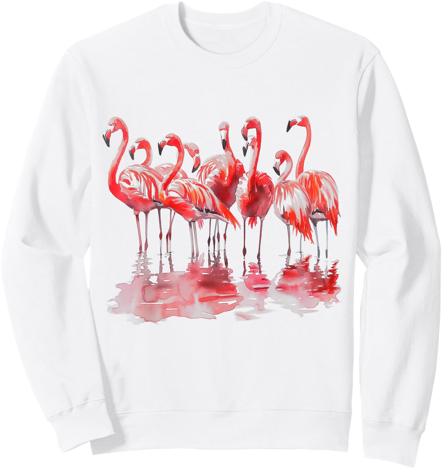 Flamingo Watercolour Art Vintage Flamingo Lovers White Sweatshirt - Sweatshirt | White