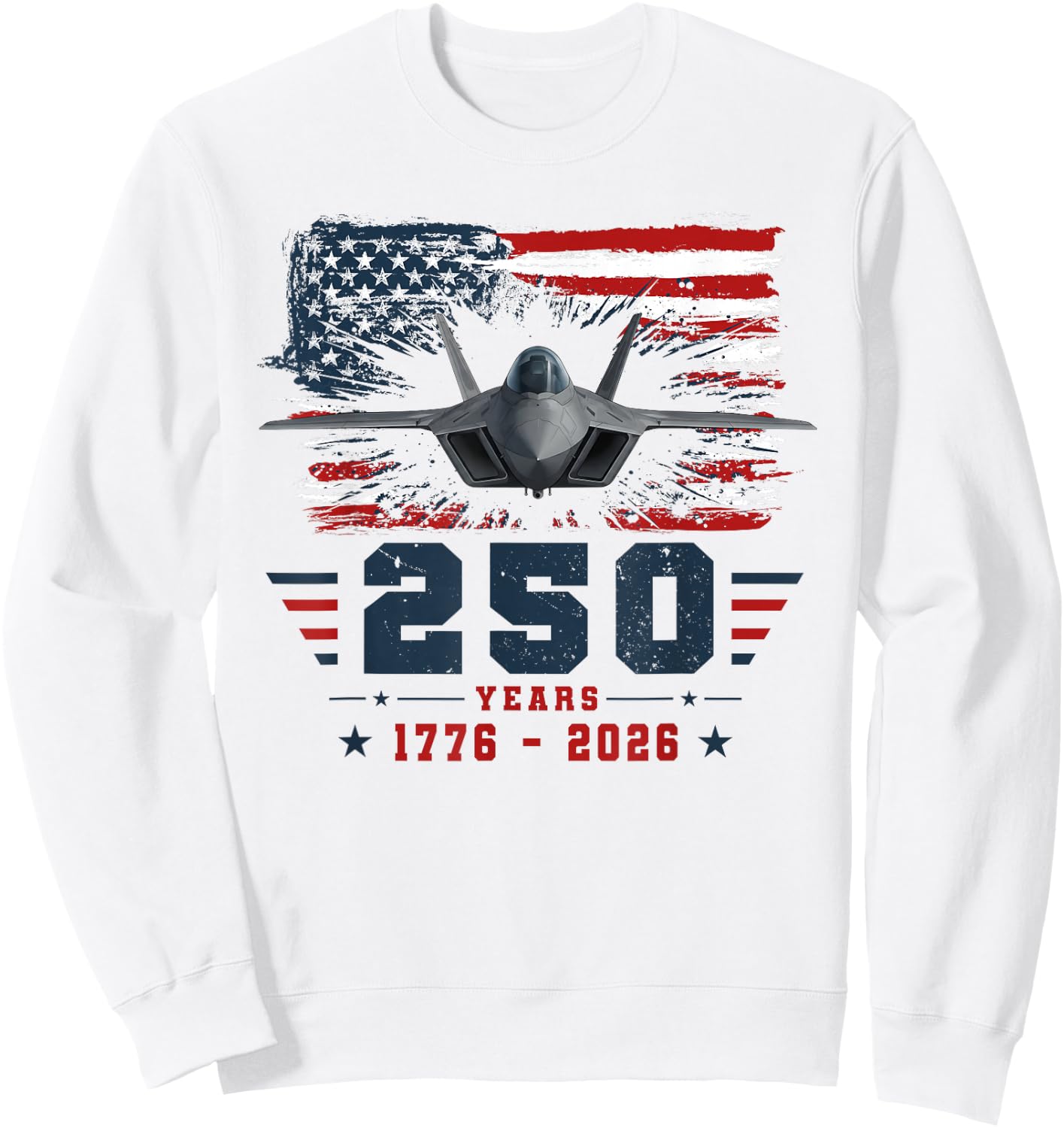 4th of July F14 Fighter Jet USA 250th Anniversary Men Women Sweatshirt - Sweatshirt | White