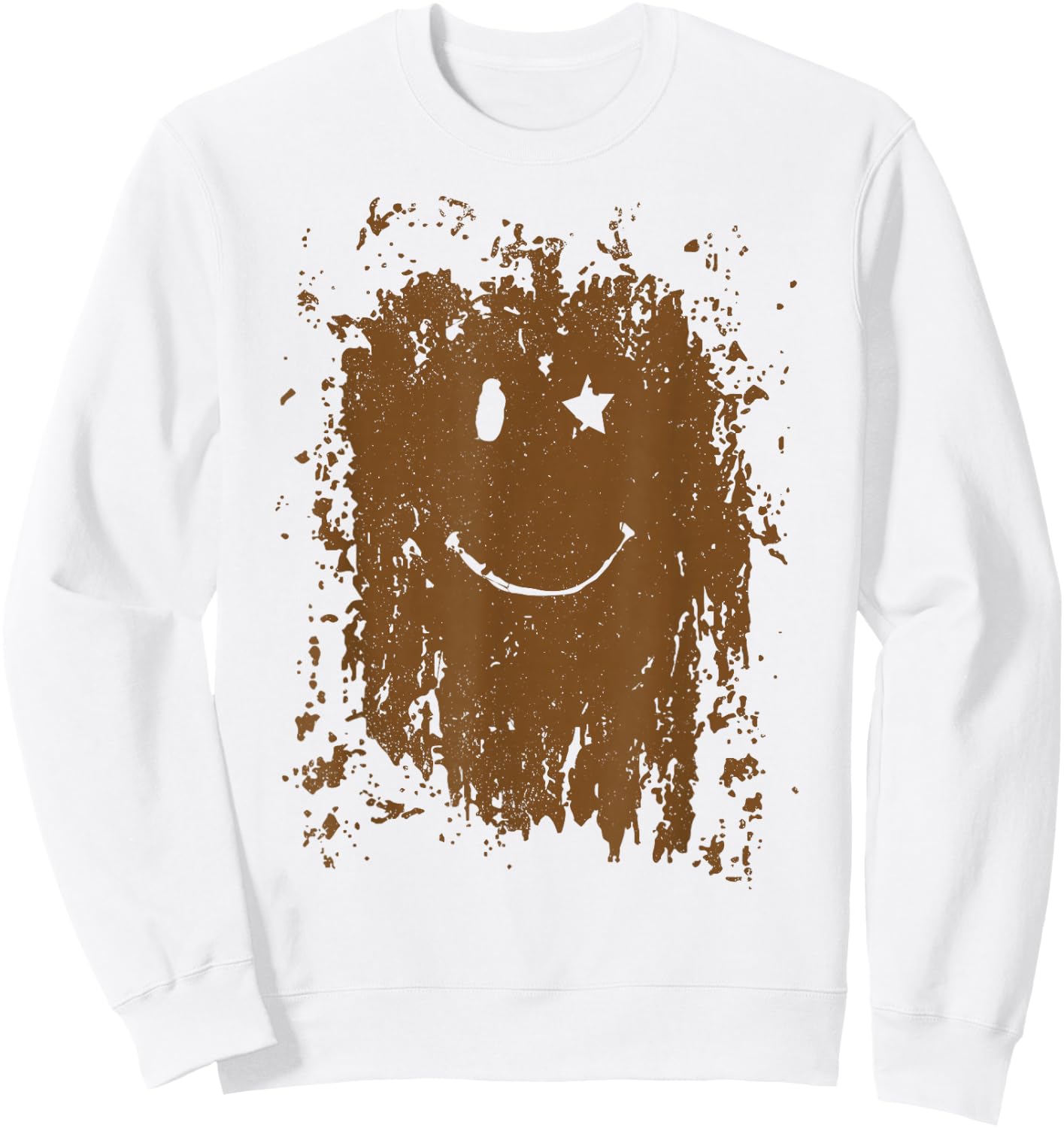 Funny Mud Splatter Face Cool Marathon and Mud Run Sweatshirt - Sweatshirt | White
