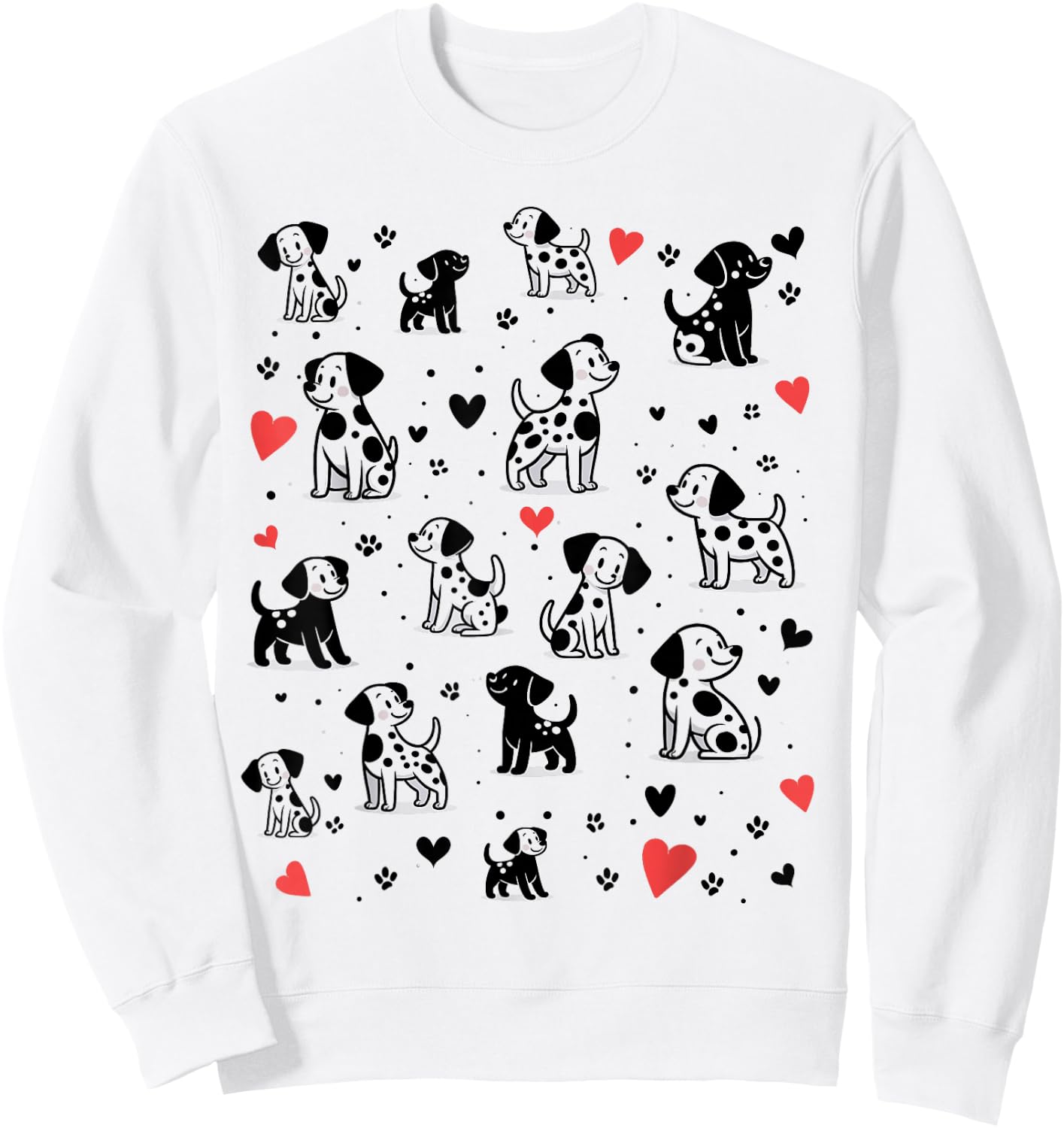 Spotted White With Black Polka Dots Dalmatian Puppies Kids Sweatshirt - Sweatshirt | White
