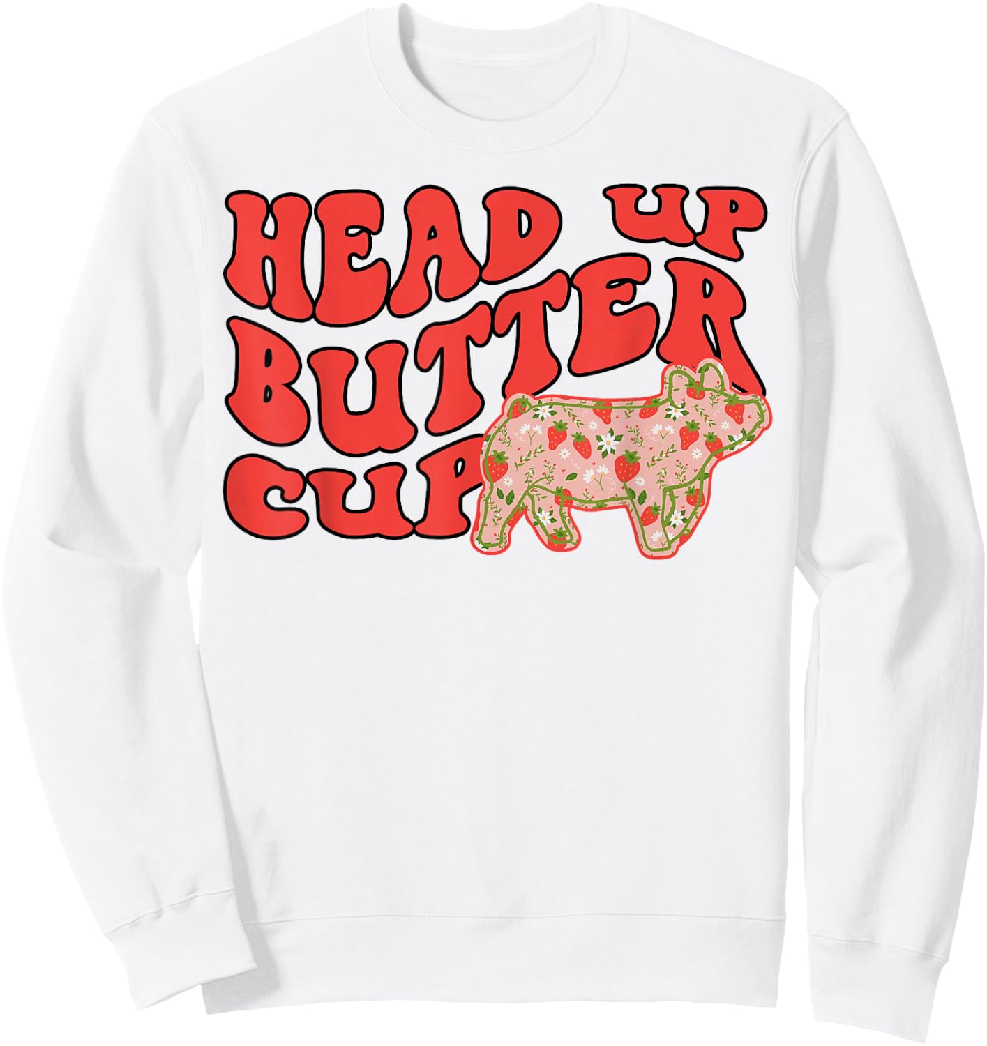 Pig Head Up Butter Cup Sweatshirt - Sweatshirt | White