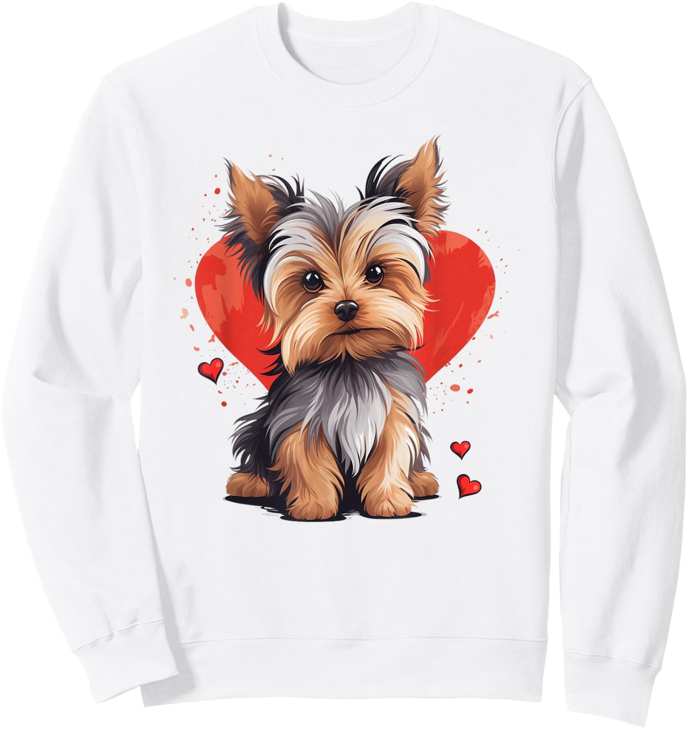 Yorkie Owner Mom Dad Yorkshire Terrier Dog Lover Valentine Sweatshirt - Sweatshirt | White