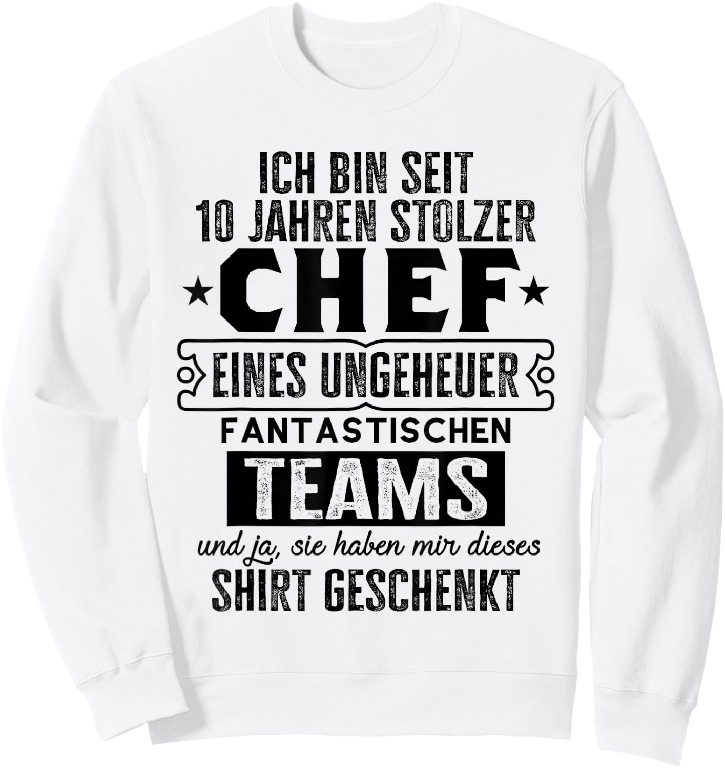 Service Anniversary & Company Anniversary Chef 10th Anniversary , White Sweatshirt - Sweatshirt | White