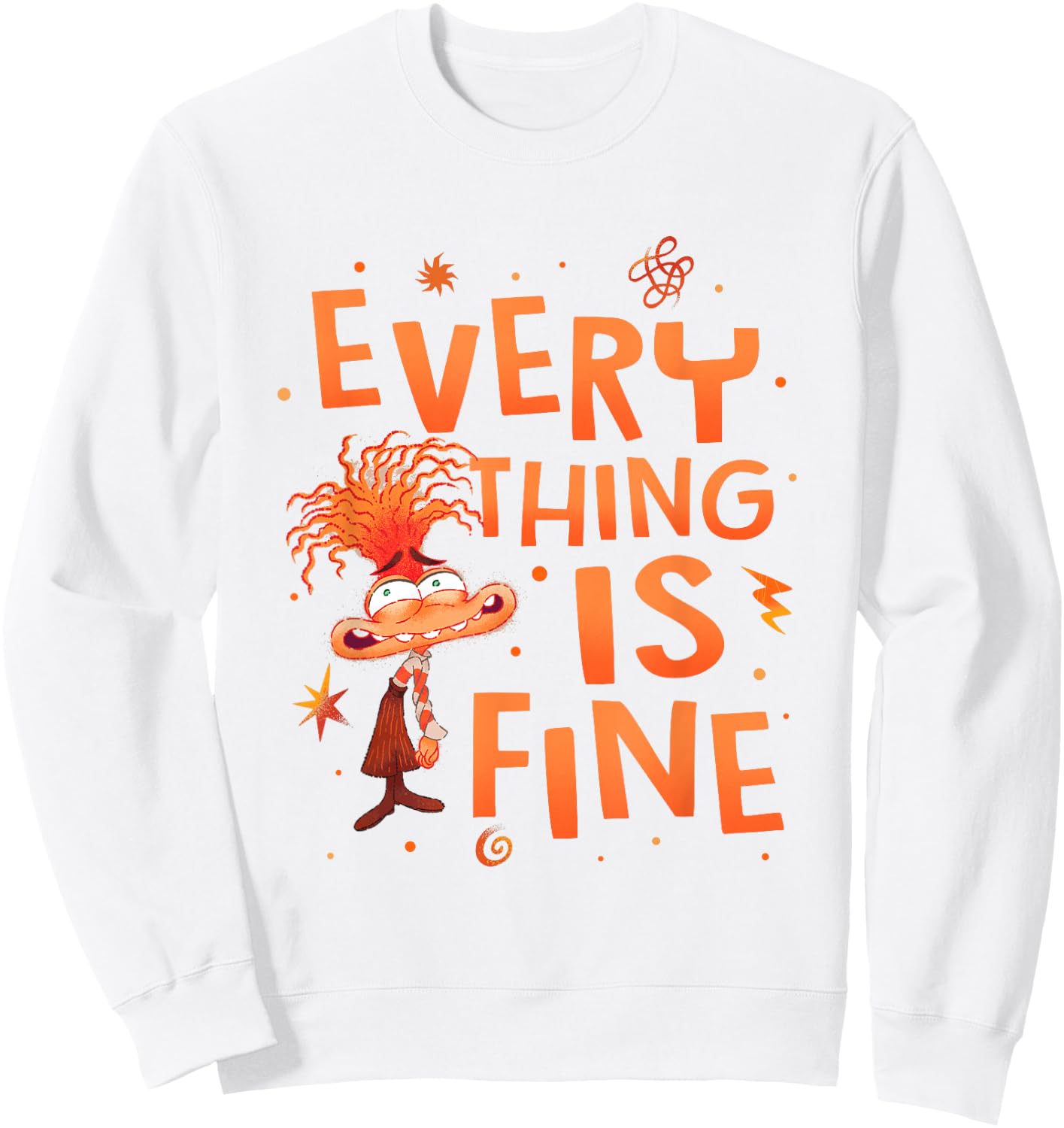 Disney Pixar Inside Out 2 Everything Is Fine Anxiety Logo , white, S Sweatshirt - Sweatshirt | White