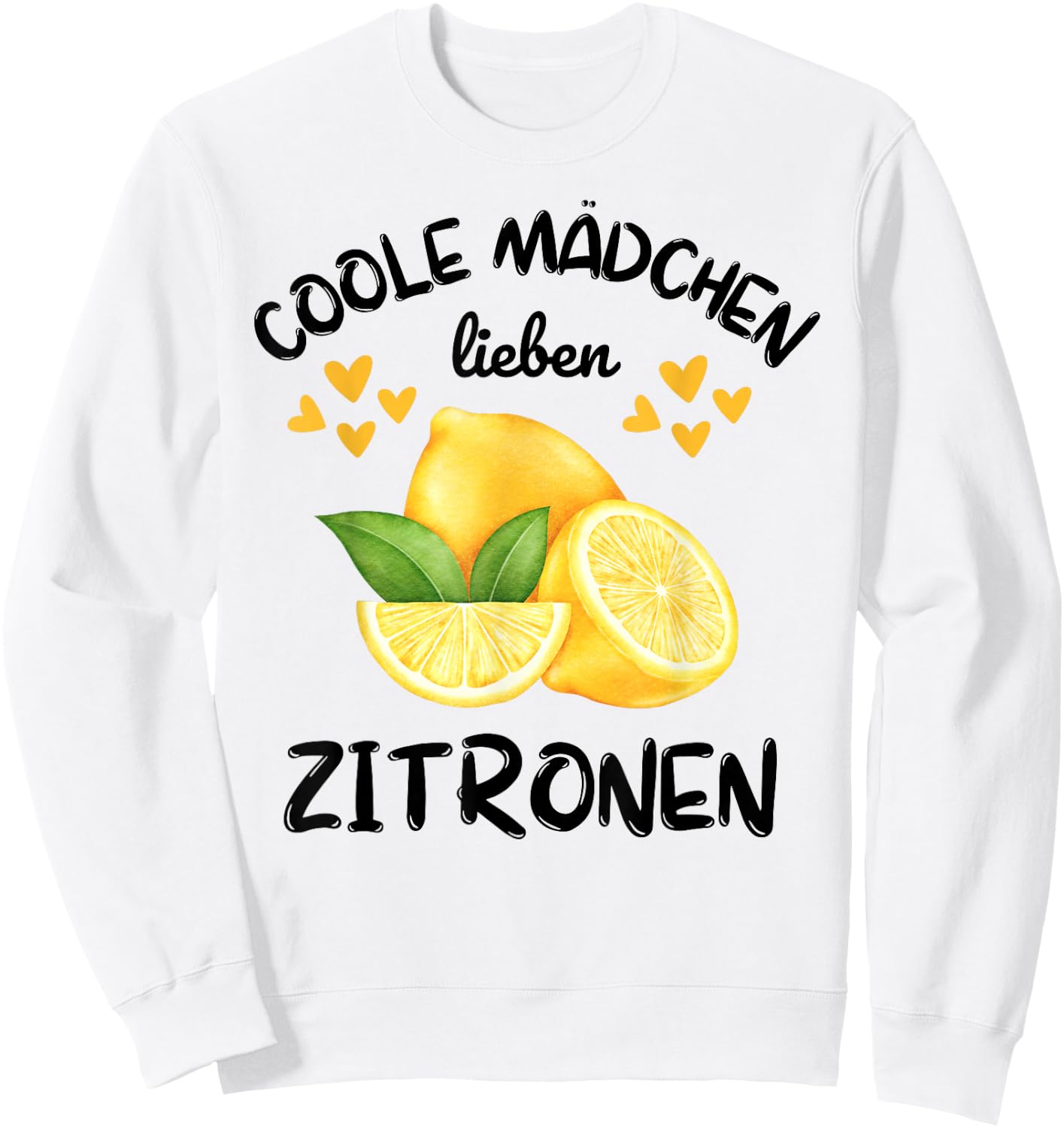 Summer Cool Girls Love Lemon , White Sweatshirt - Sweatshirt | White