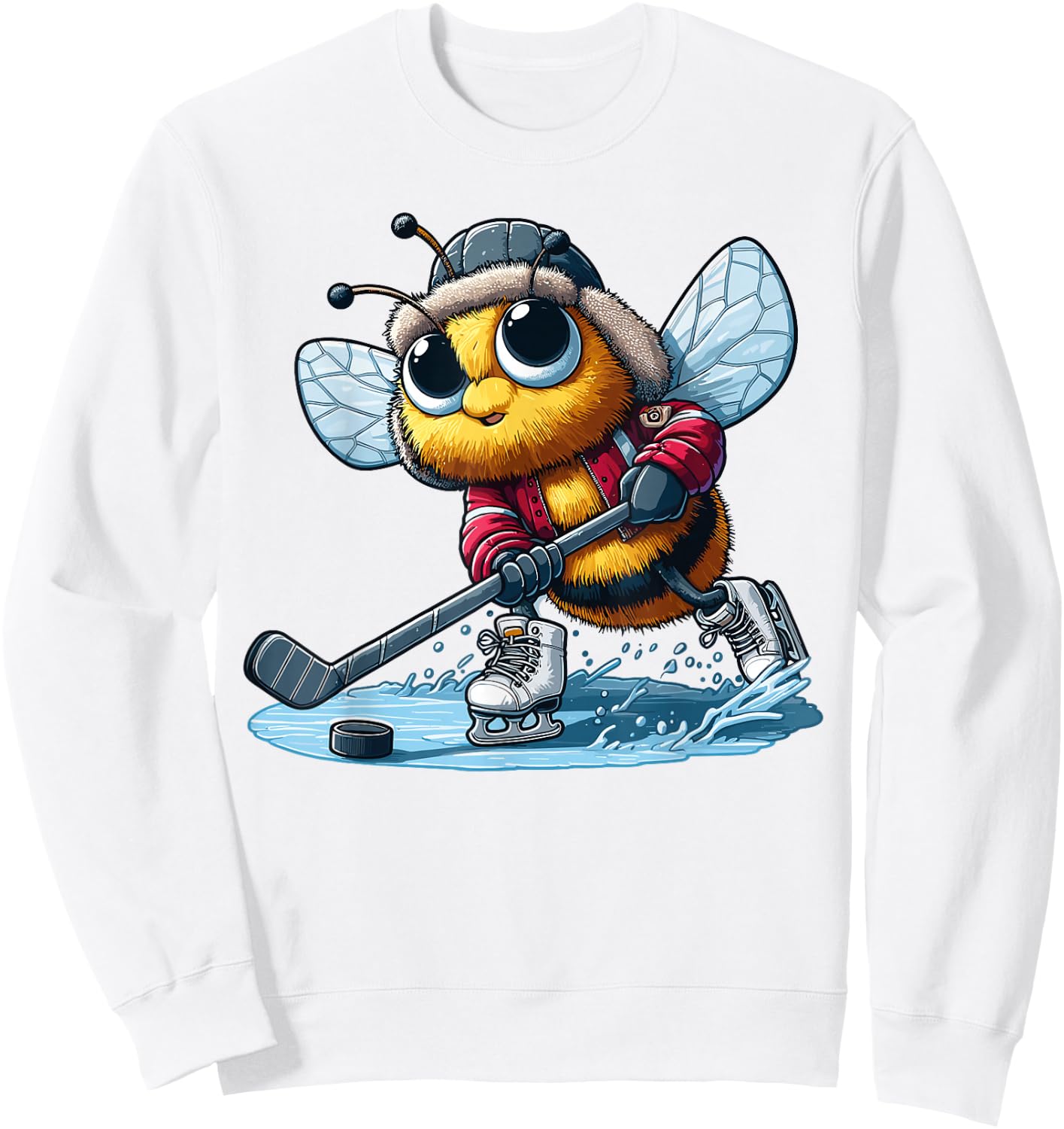 Honey Bee Hockey Player - Bee Playing The Hockey Sweatshirt - Sweatshirt | White