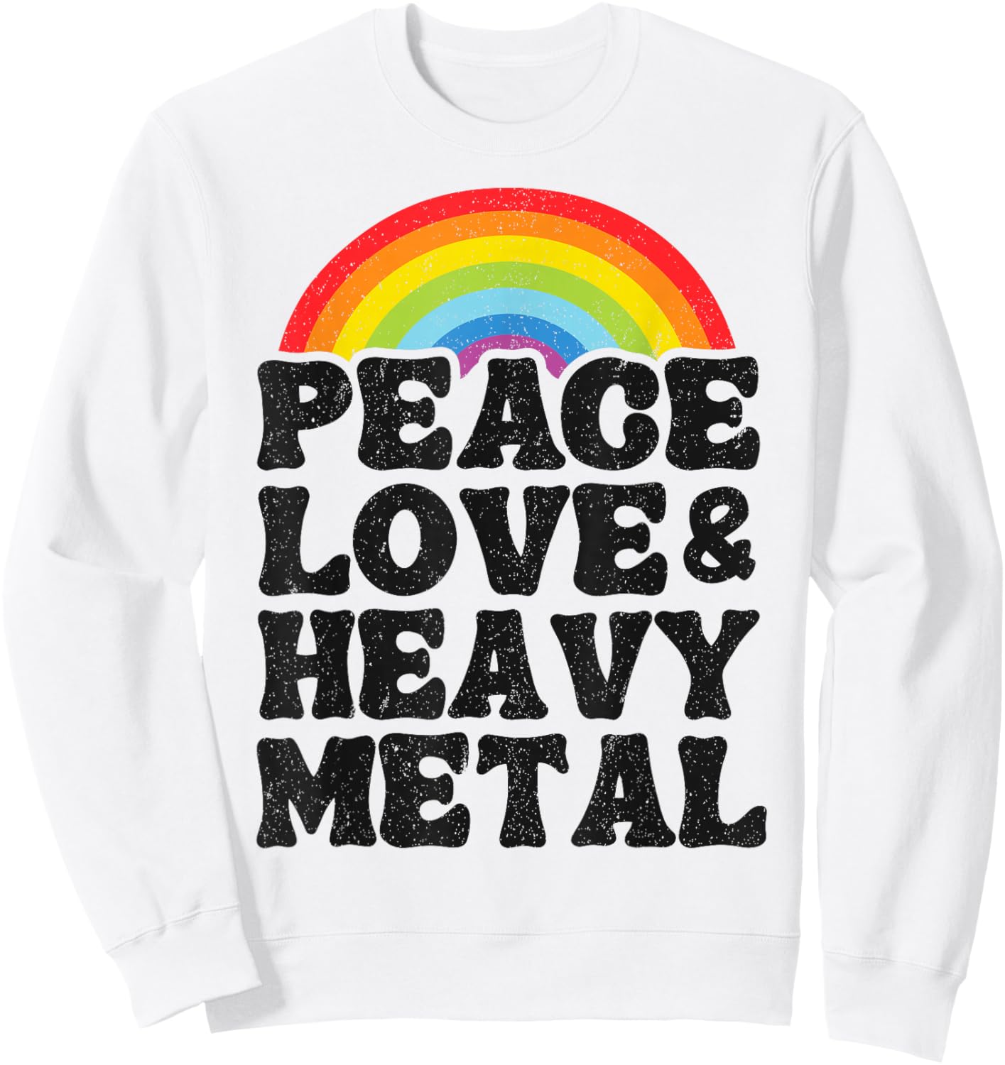 Groupe pour Enfants Punk Rock Metal Rainbow Peace Love & Heavy Metal Sweatshirt - Sweatshirt | White