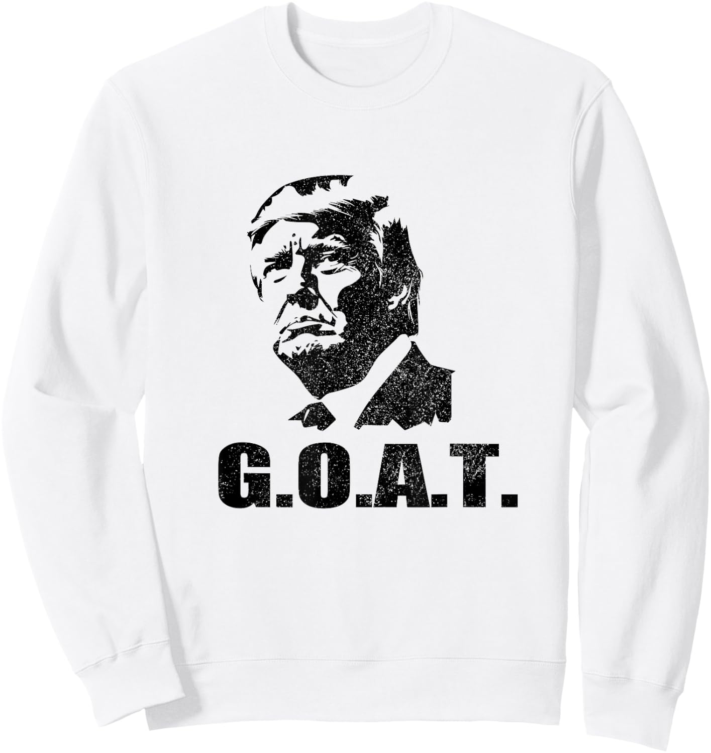 GOAT Donald Trump 2024 Election Patriotic Political Humor , Small, Grey Sweatshirt - Sweatshirt | White