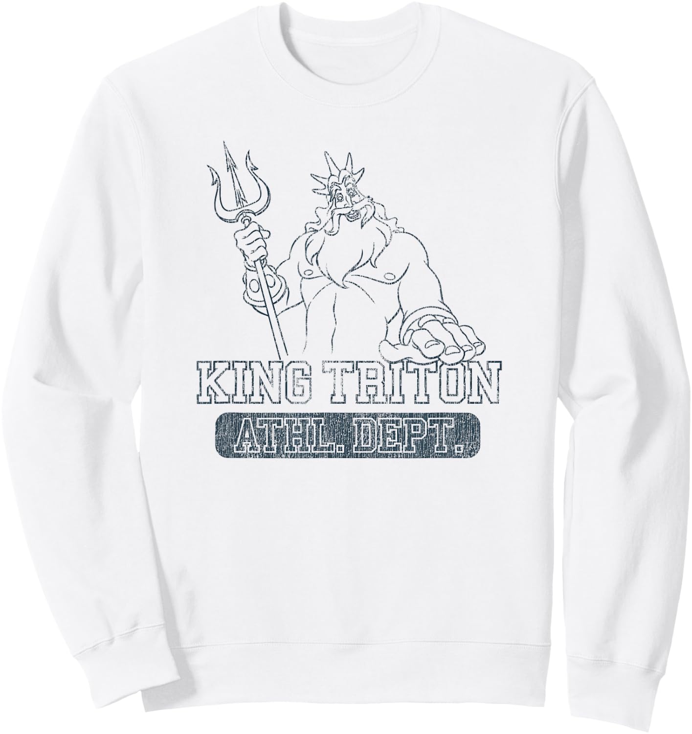 Disney The Little Mermaid King Triton Athletic Collegiate Sweatshirt - Sweatshirt | White