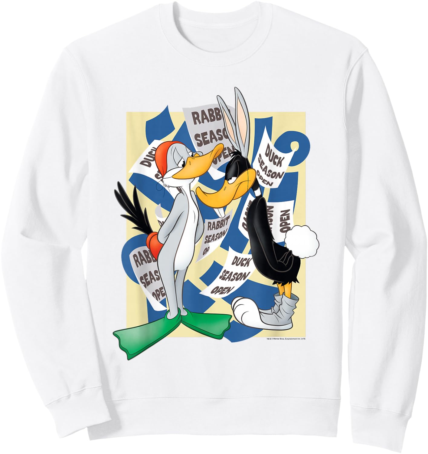 Looney Tunes Rabbit Season Duck Season Sweatshirt - Sweatshirt | White
